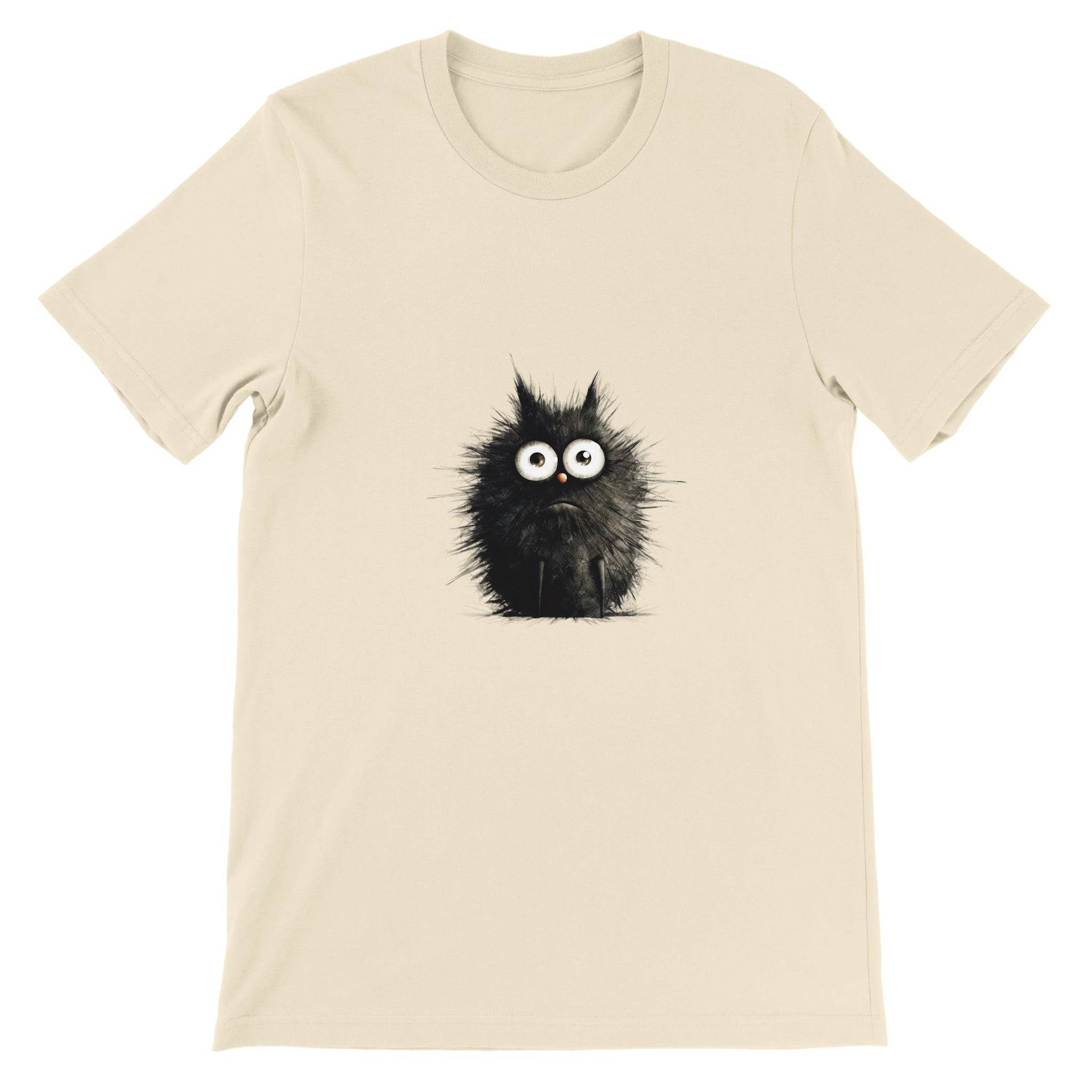 Budget Unisex Crewneck T-shirt/Funny-Hairy-Black-Cat - Enet Images