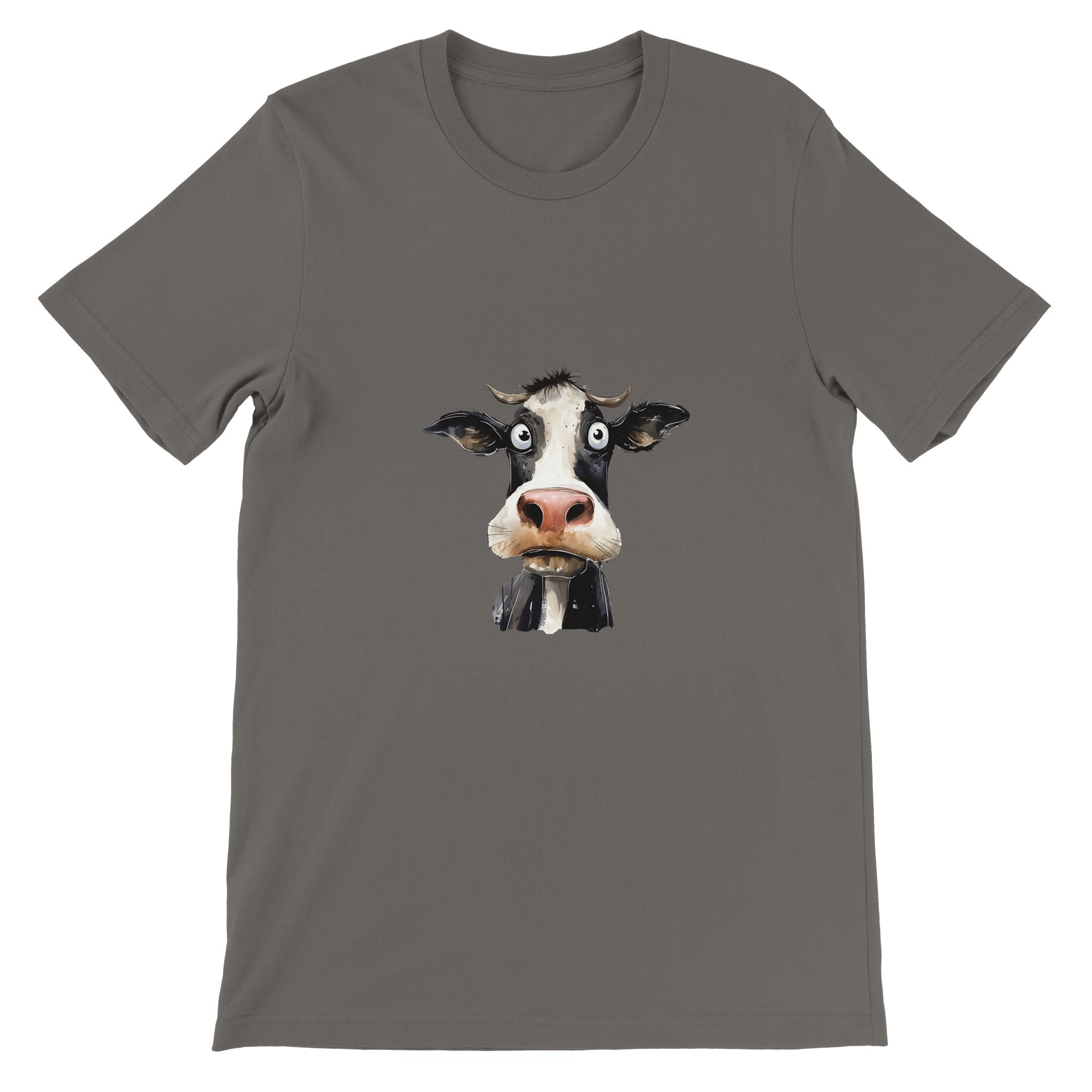 Budget Unisex Crewneck T-shirt/Cow-Face - Enet Images
