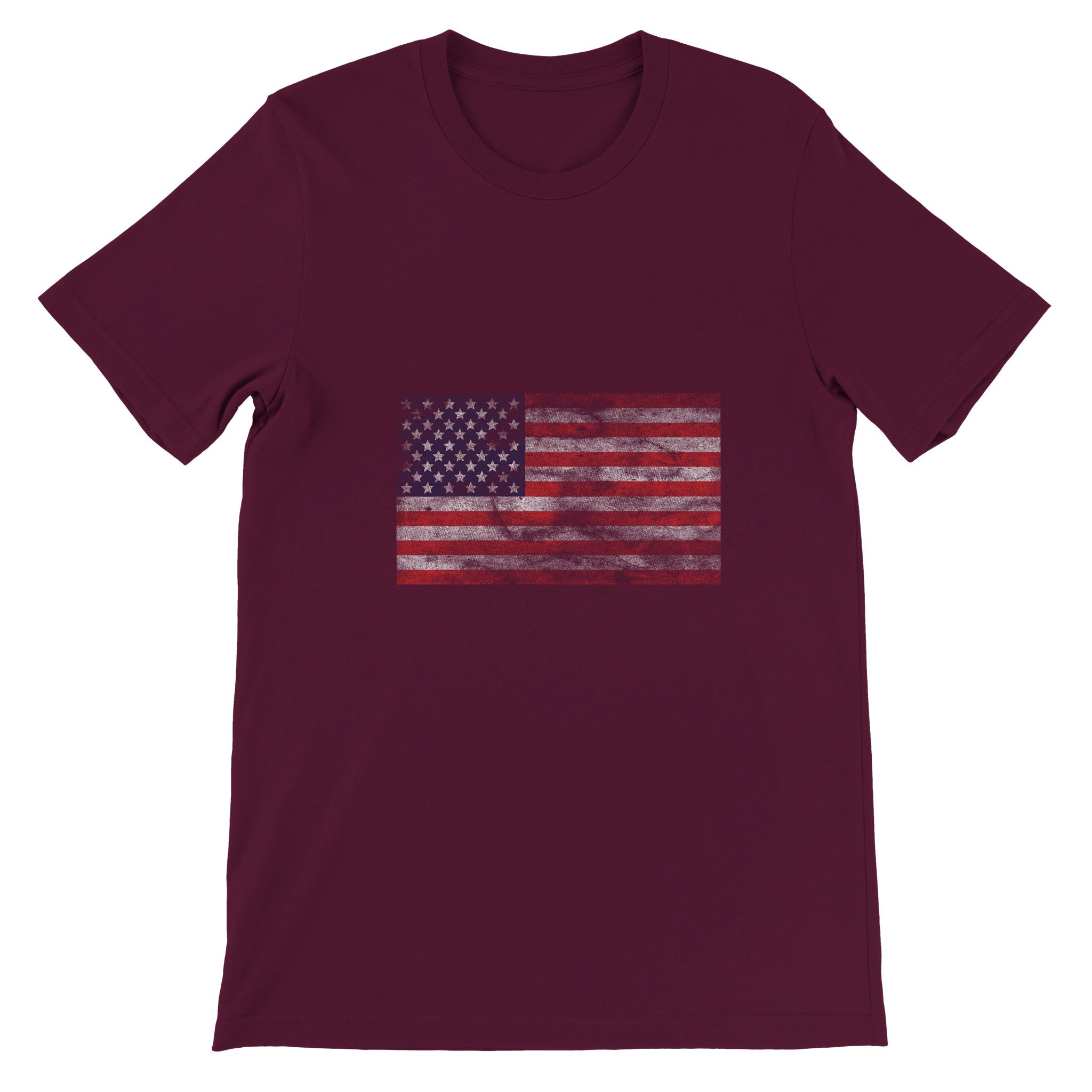 Budget Unisex Crewneck T-shirt/Vintage-American-Flag - Enet Images