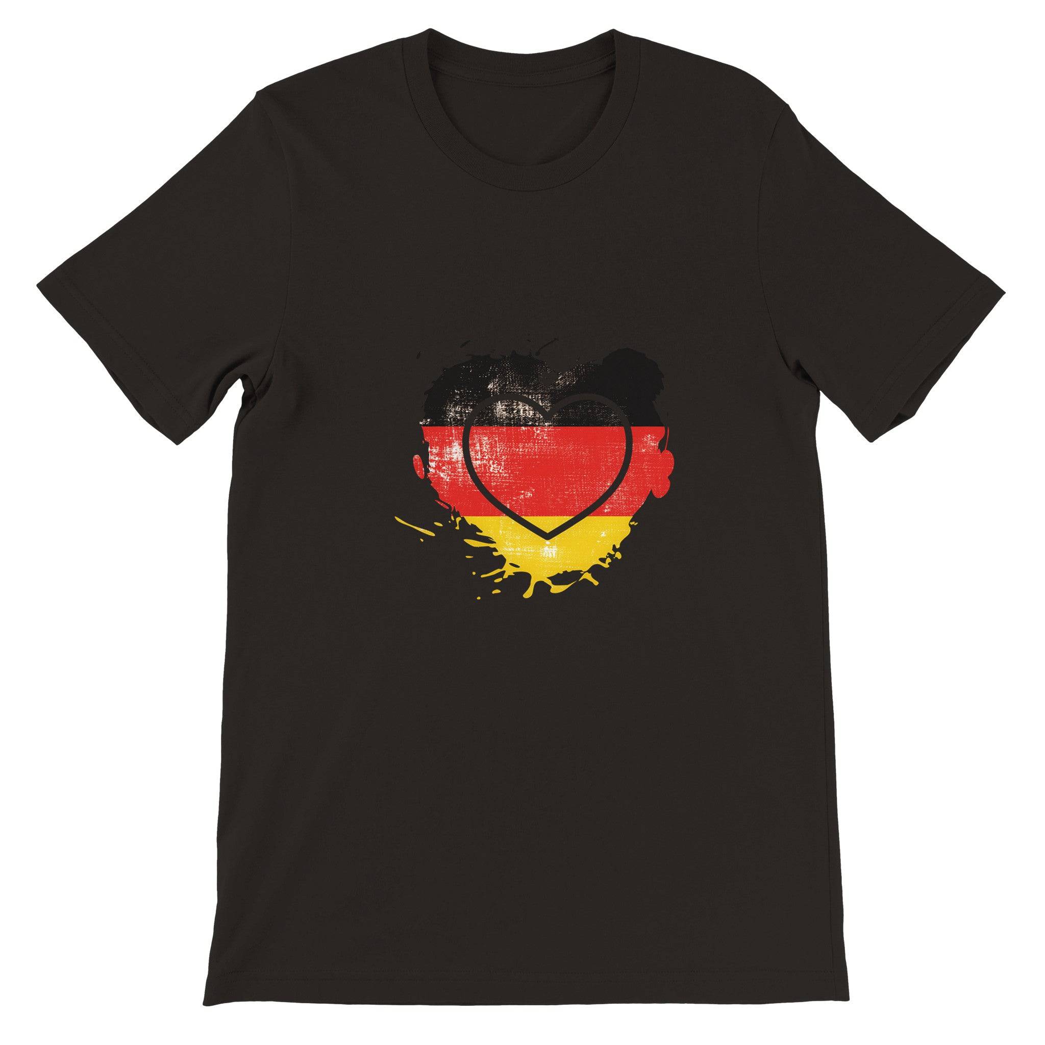 Budget Unisex Crewneck T-shirt/Heart-Vintage-Flag-Germany - Enet Images