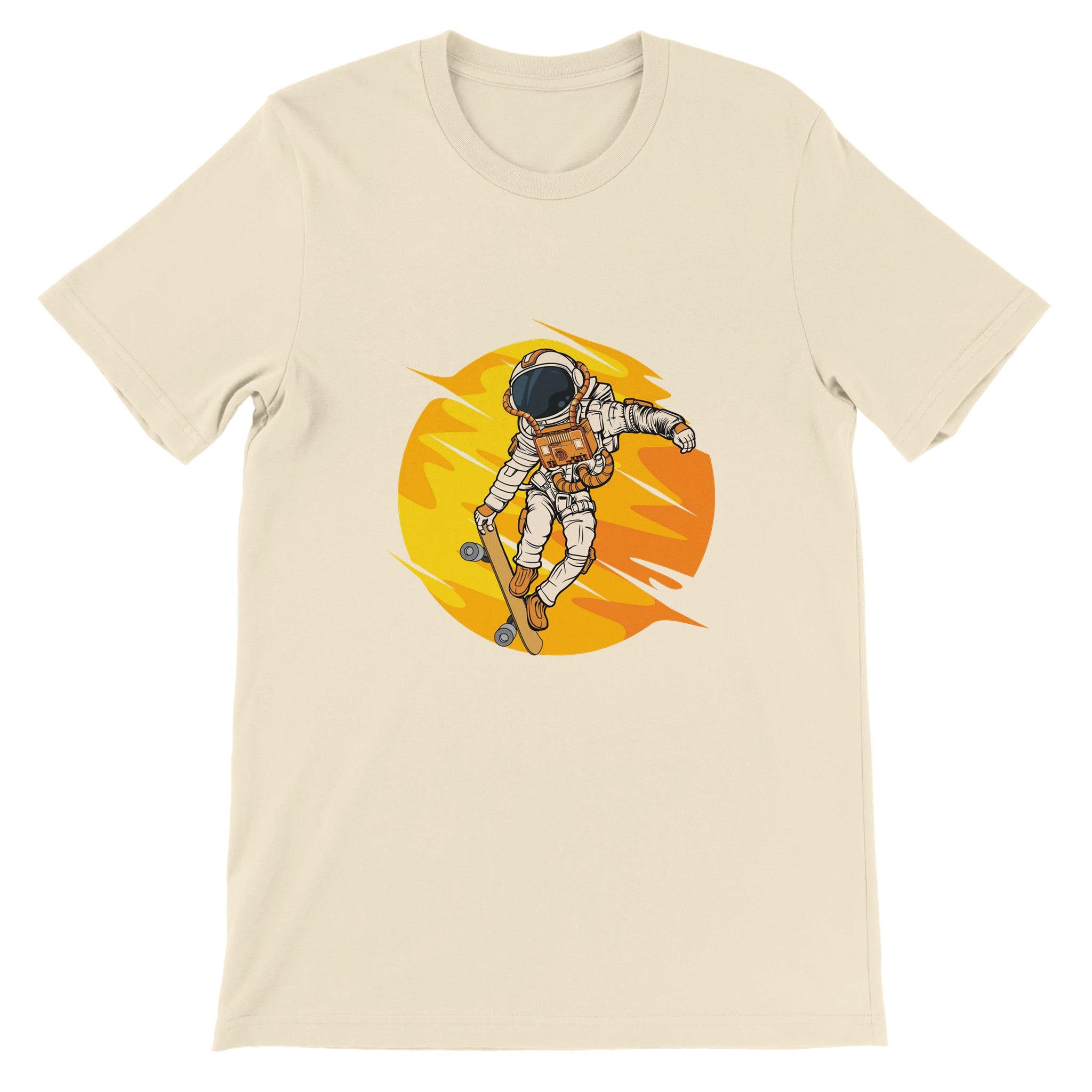 Budget Unisex Crewneck T-shirt/Astronaut-Skating-Sun - Enet Images