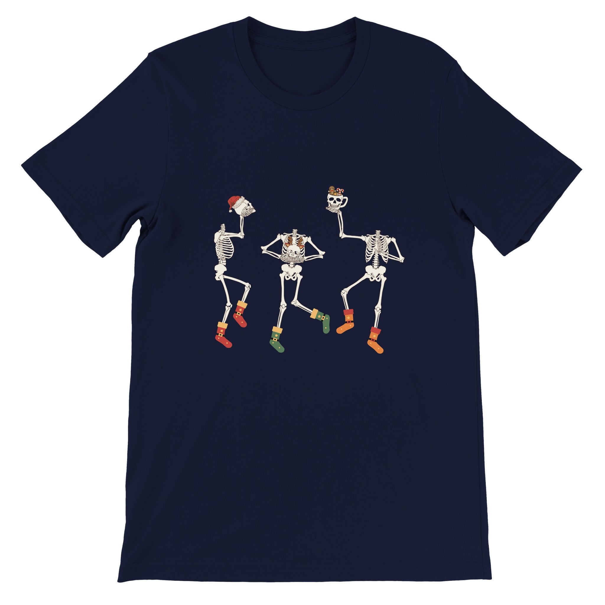 Budget Unisex Crewneck T-shirt/Skeleton-Christmas-Socks - Enet Images
