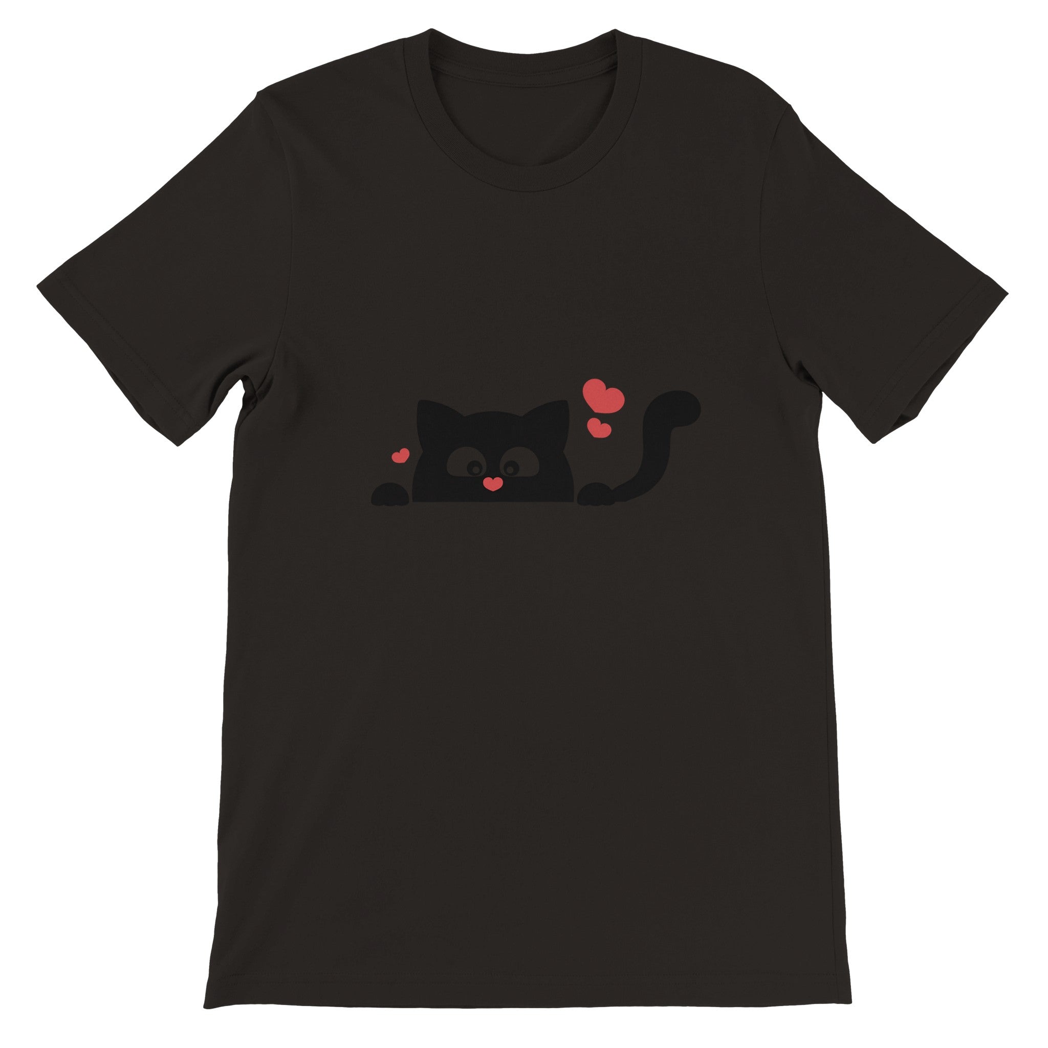Budget Unisex Crewneck T-shirt/Black-Cat-Love - Enet Images