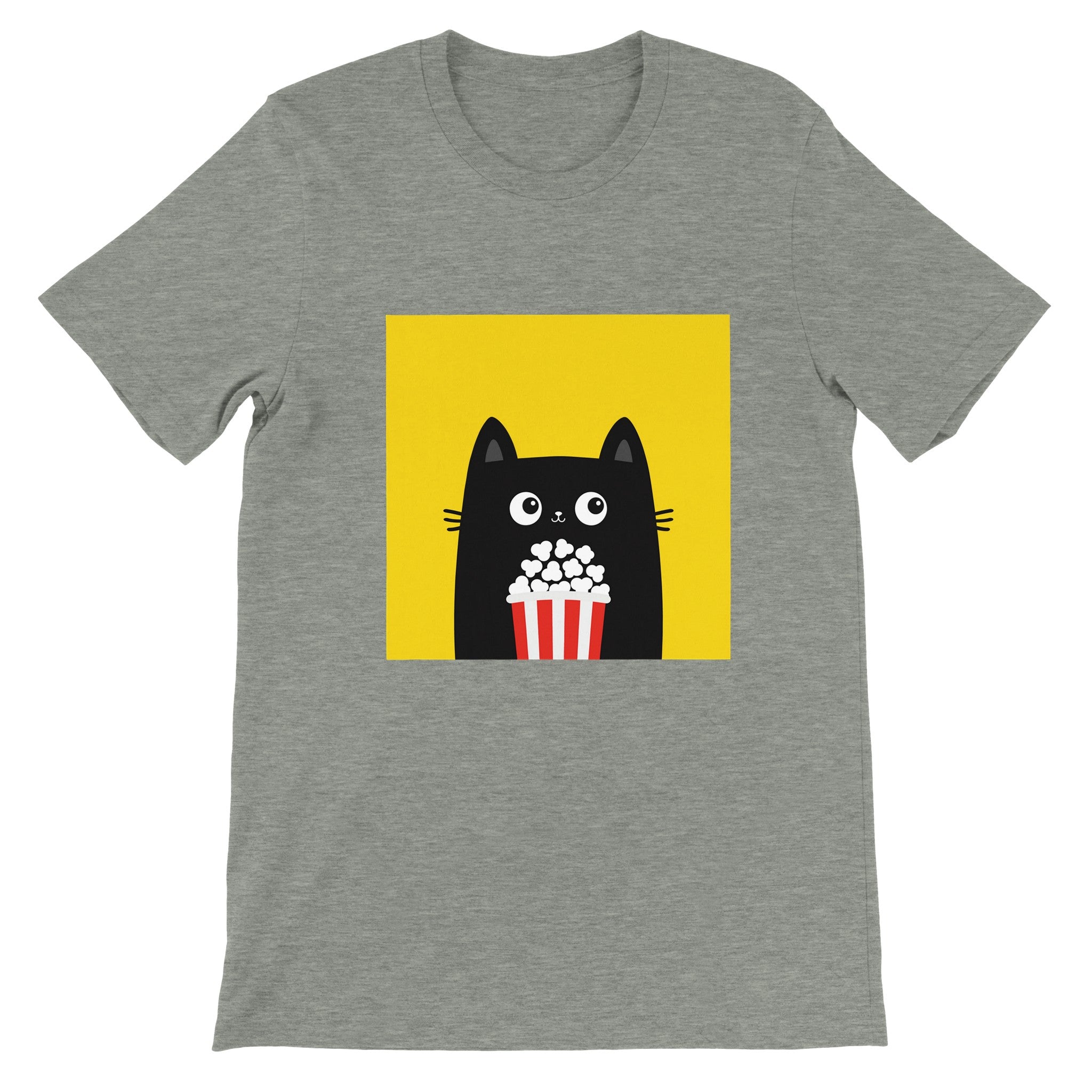 Budget Unisex Crewneck T-shirt/Cat-PopCorn - Enet Images