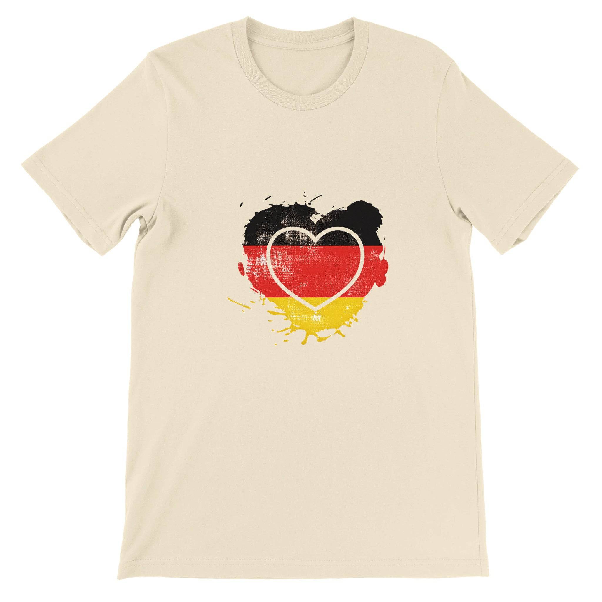 Budget Unisex Crewneck T-shirt/Heart-Vintage-Flag-Germany - Enet Images