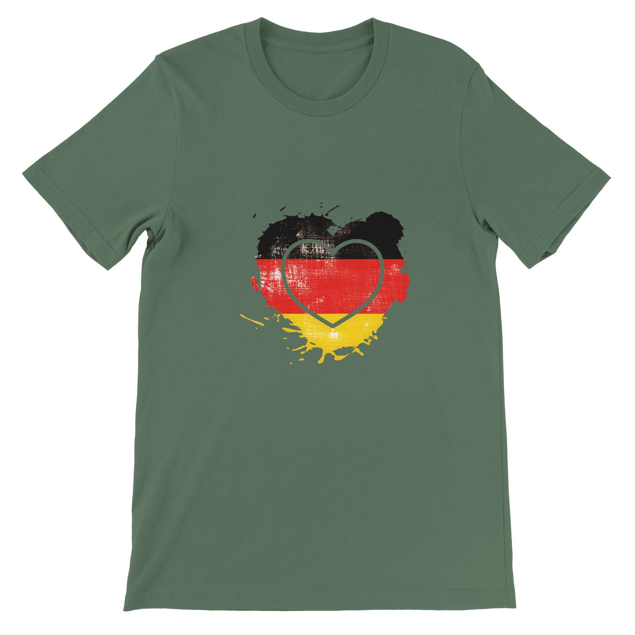 Budget Unisex Crewneck T-shirt/Heart-Vintage-Flag-Germany - Enet Images