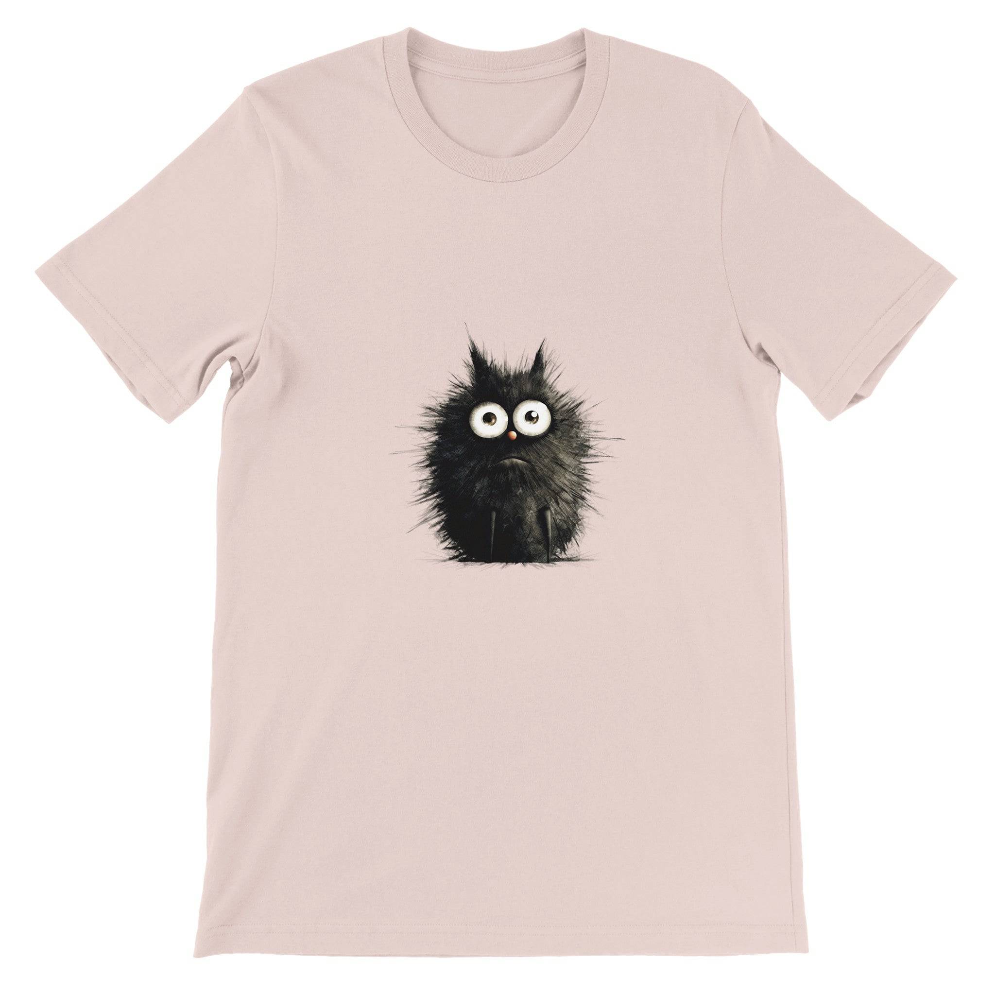 Budget Unisex Crewneck T-shirt/Funny-Hairy-Black-Cat - Enet Images
