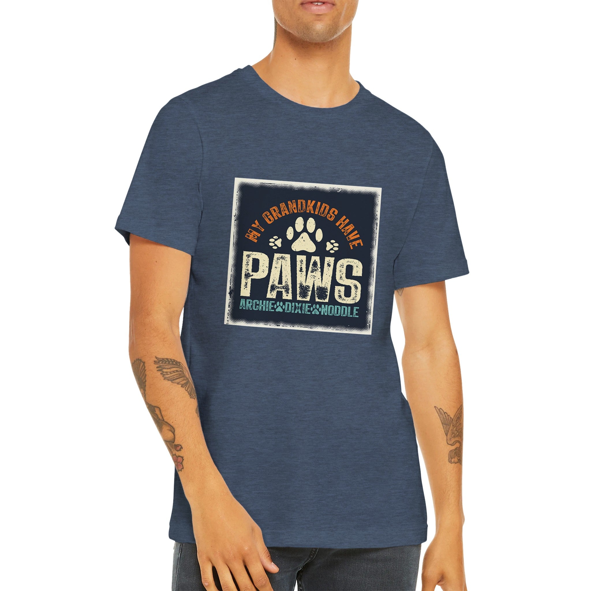 Budget Unisex Crewneck T-shirt/My-Grandkids-Have-Paws - Enet Images