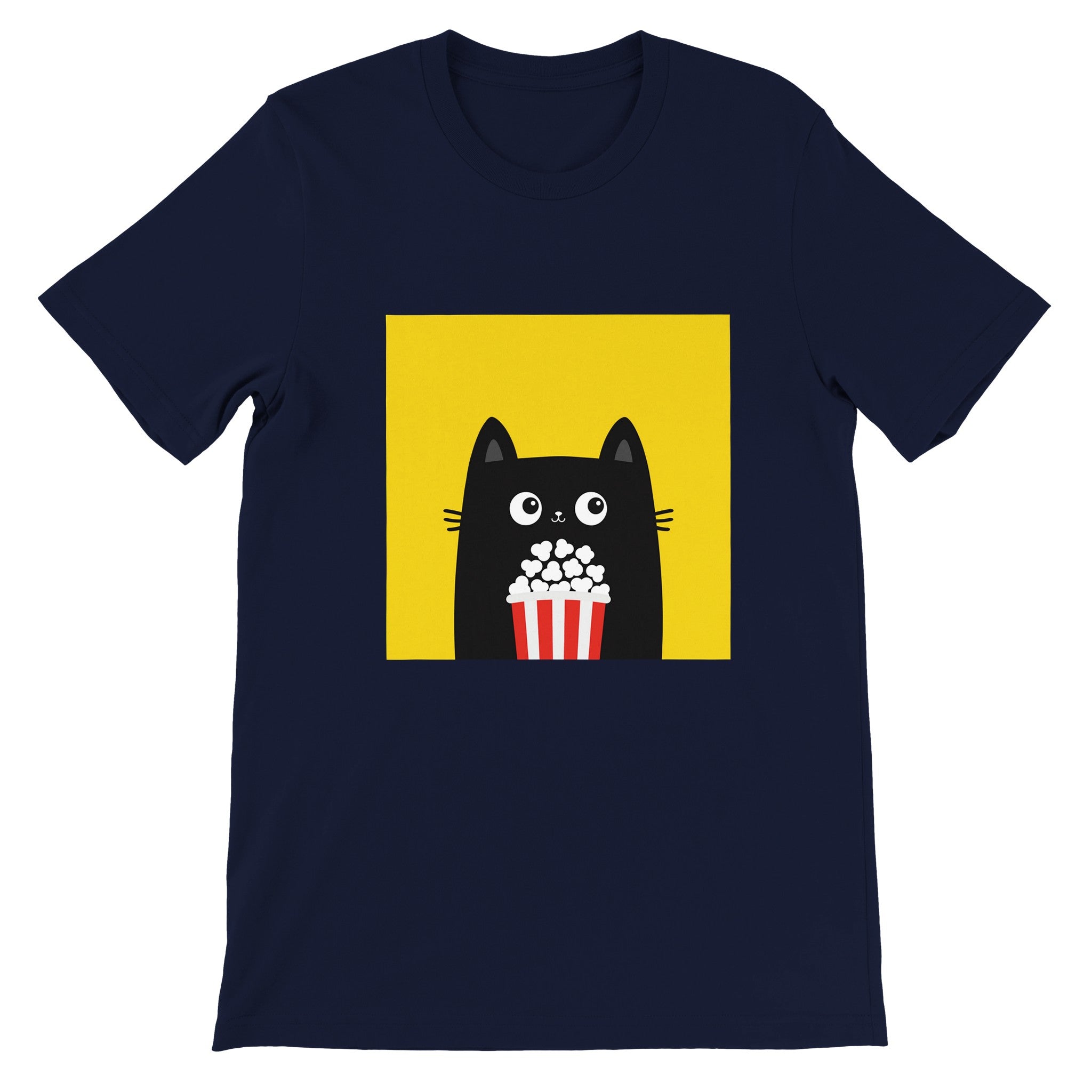 Budget Unisex Crewneck T-shirt/Cat-PopCorn - Enet Images