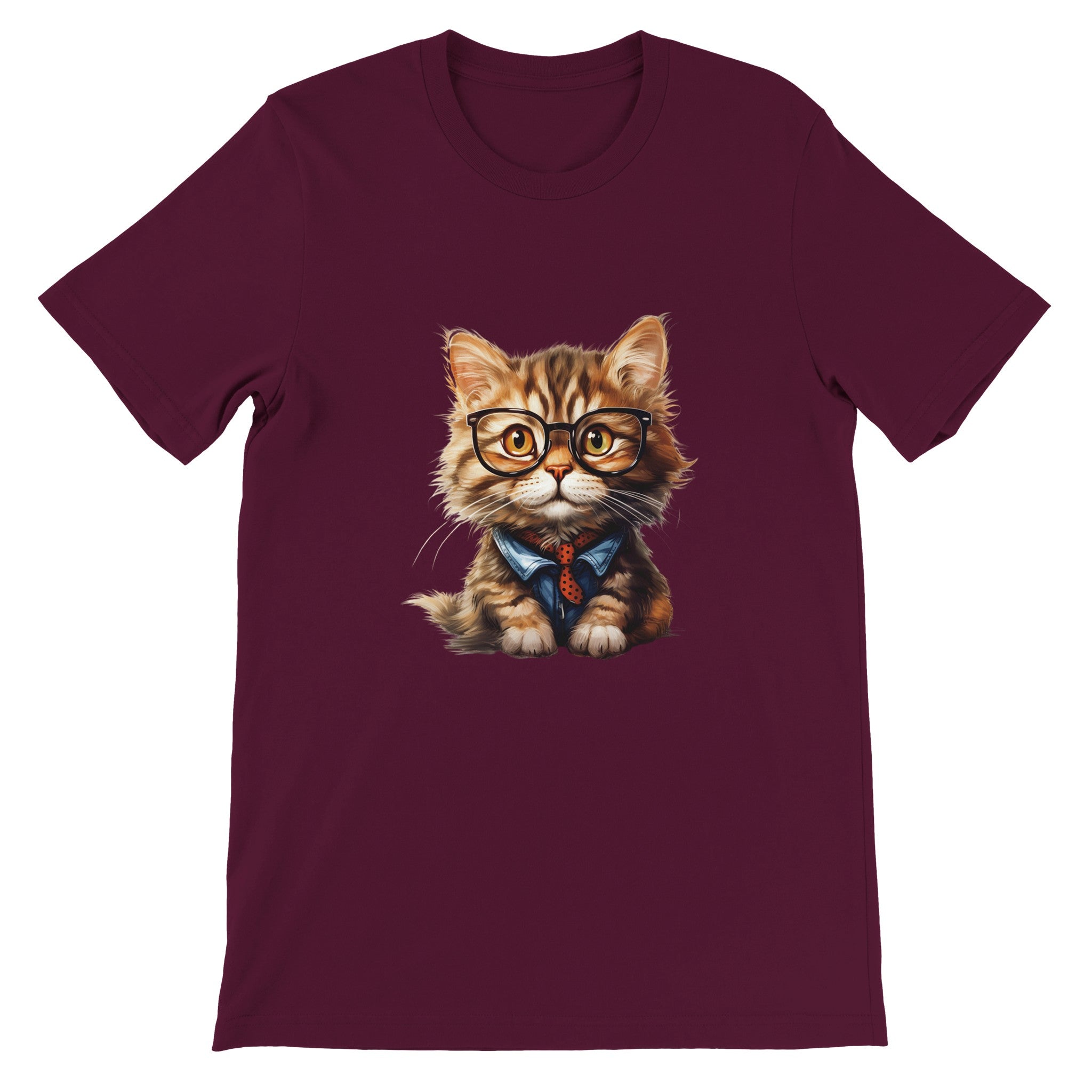 Budget Unisex Crewneck T-shirt/Cat-Glasses - Enet Images
