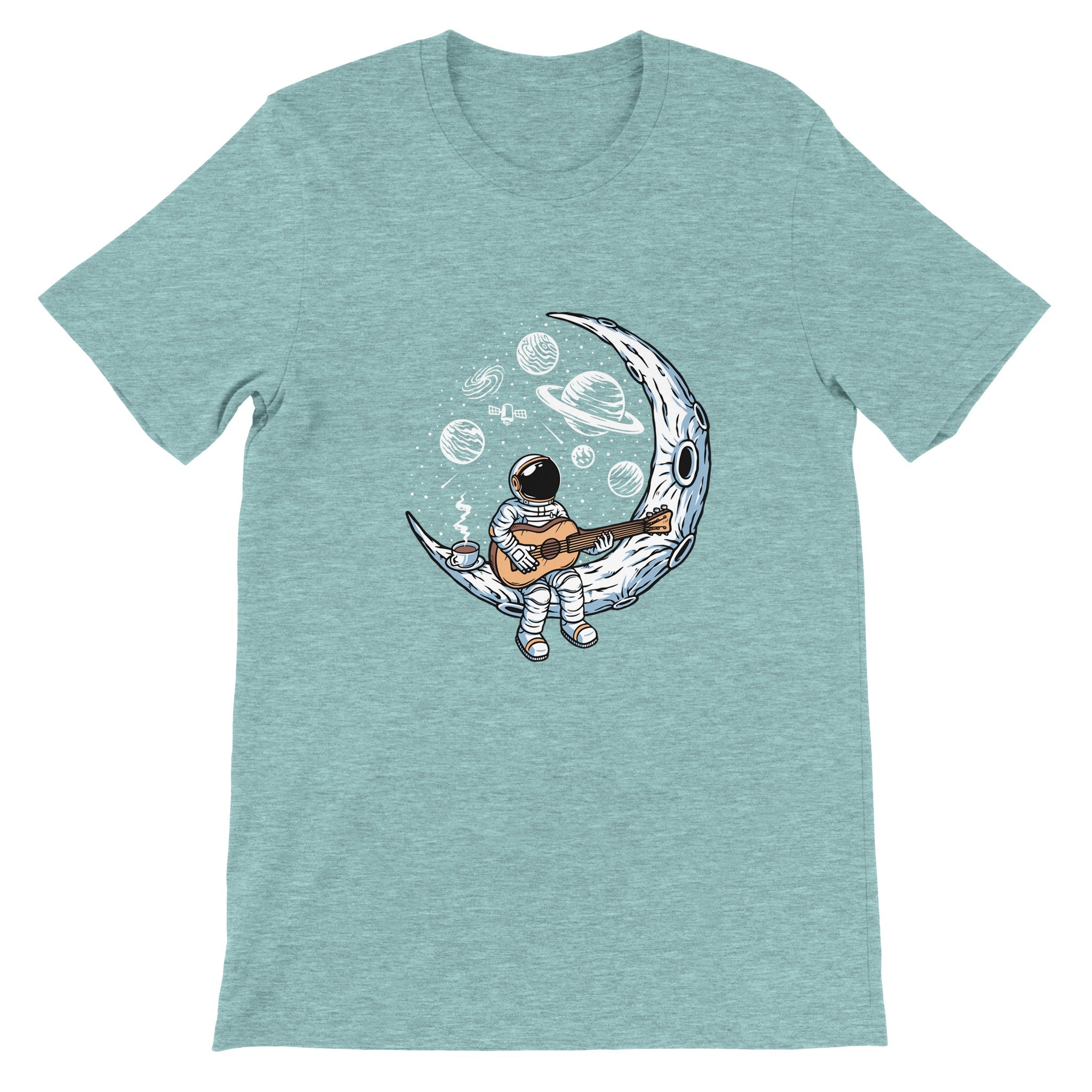 Budget Unisex Crewneck T-shirt/Astronaut-Playing-Guitar - Enet Images