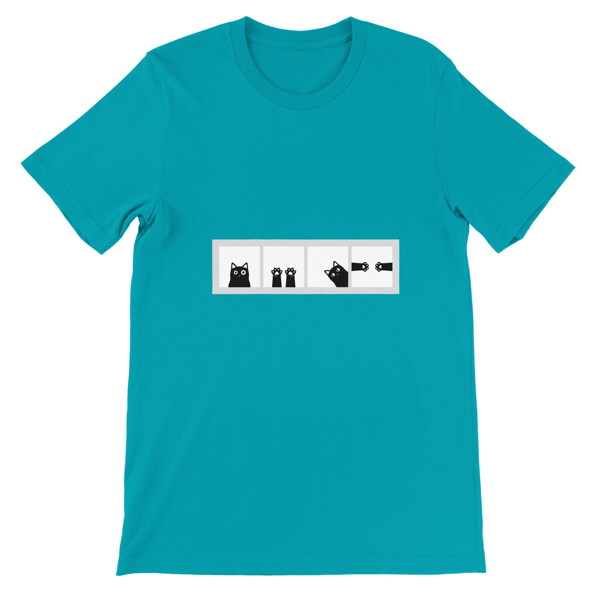 Budget Unisex Crewneck T-shirt/Cat-Paws-Windows - Enet Images