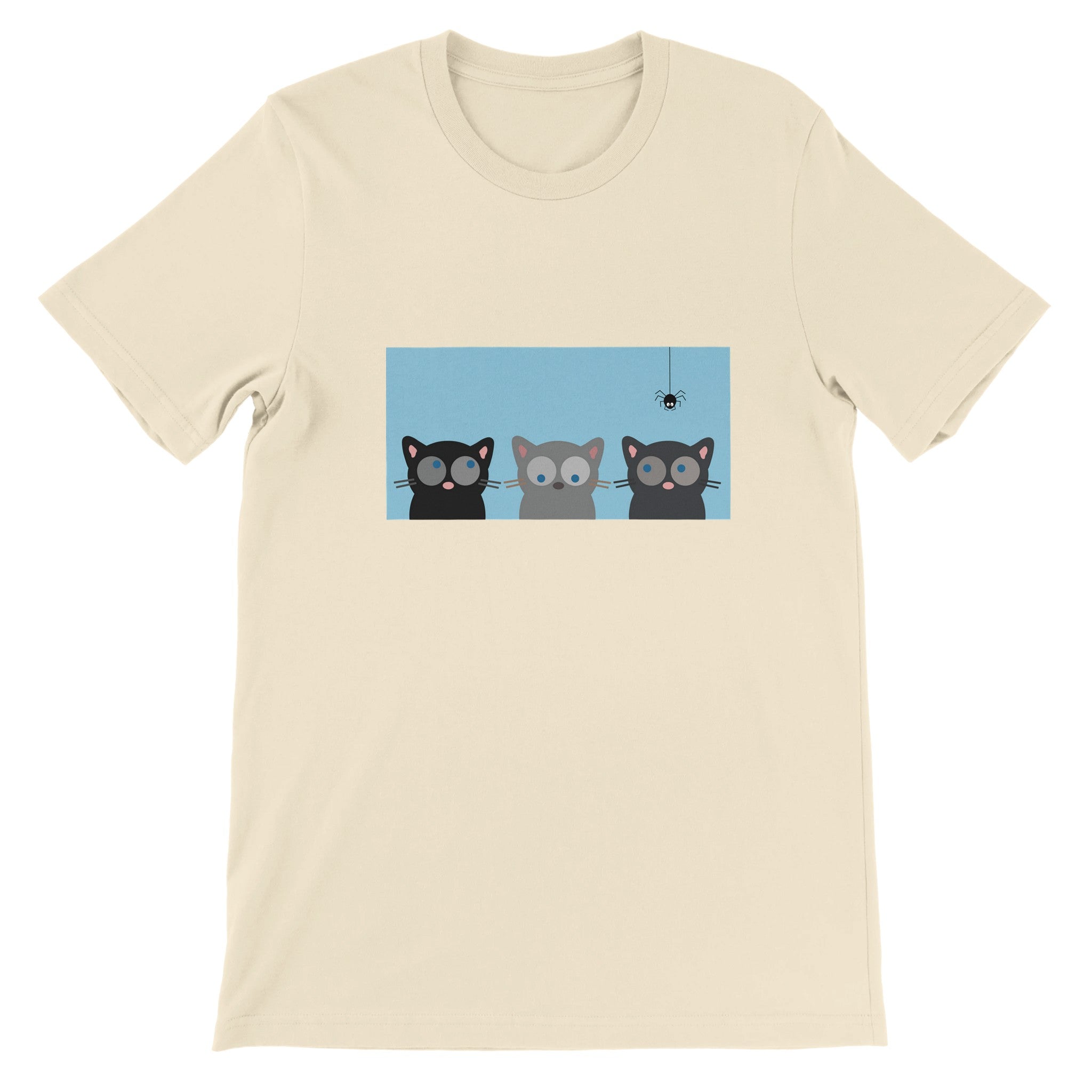 Budget Unisex Crewneck T-shirt/Three-Cats-Spider - Enet Images