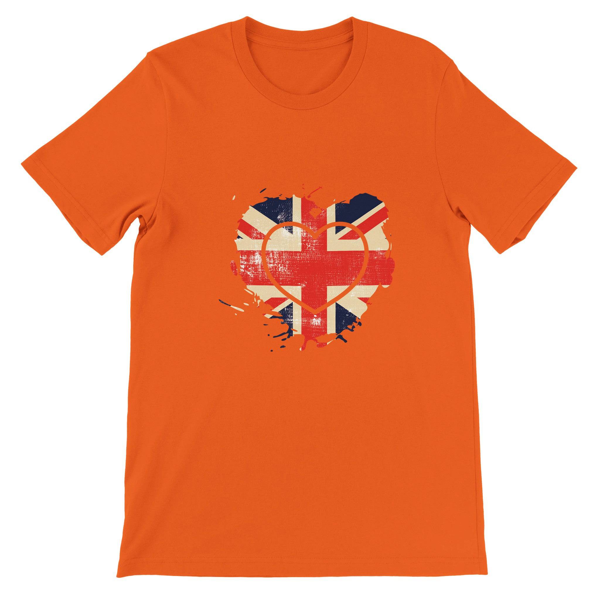 Budget Unisex Crewneck T-shirt/UK-Vintage-Flag-Heart - Enet Images