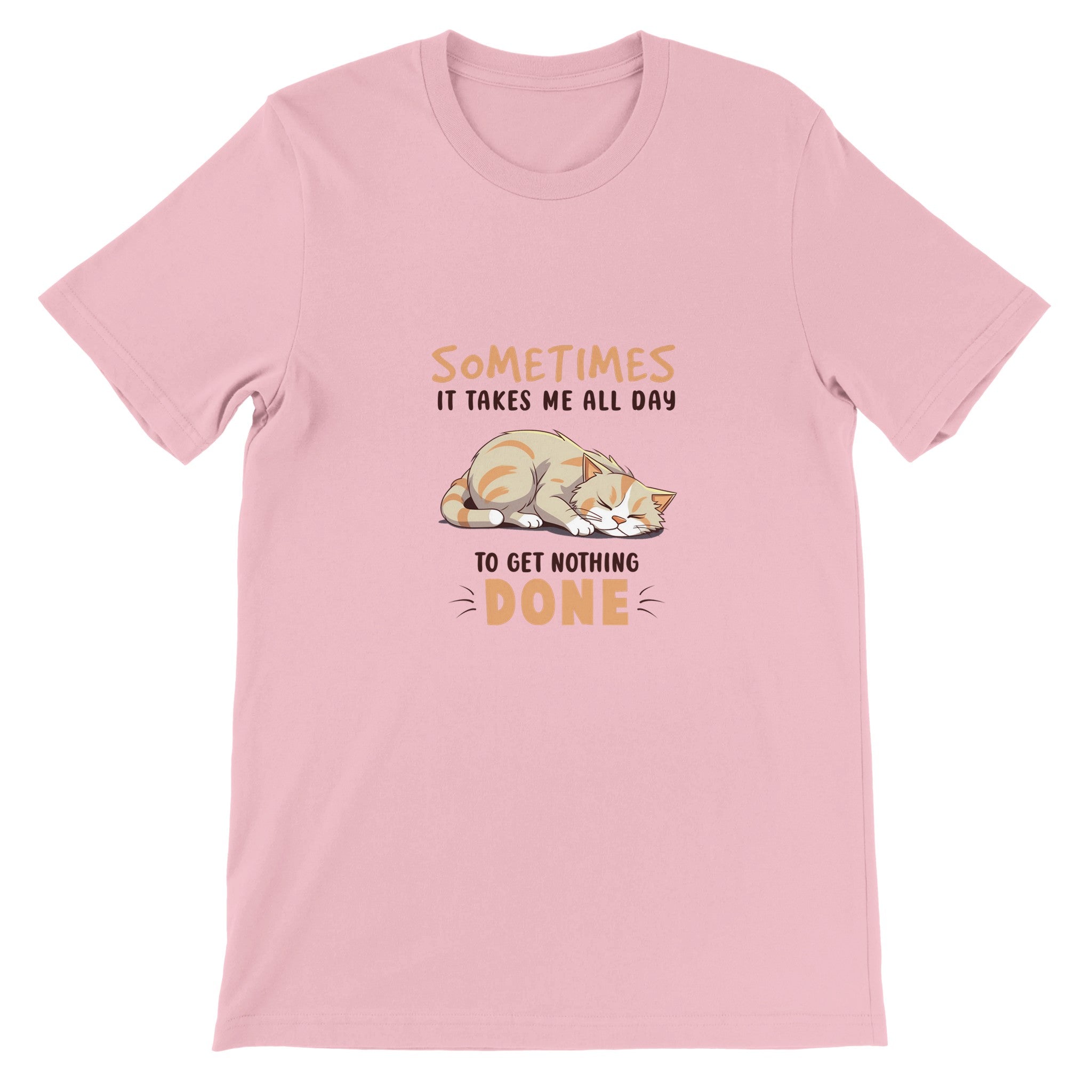 Budget Unisex Crewneck T-shirt/It-Takes-All-Day-To-Get-Nothing-Done - Enet Images