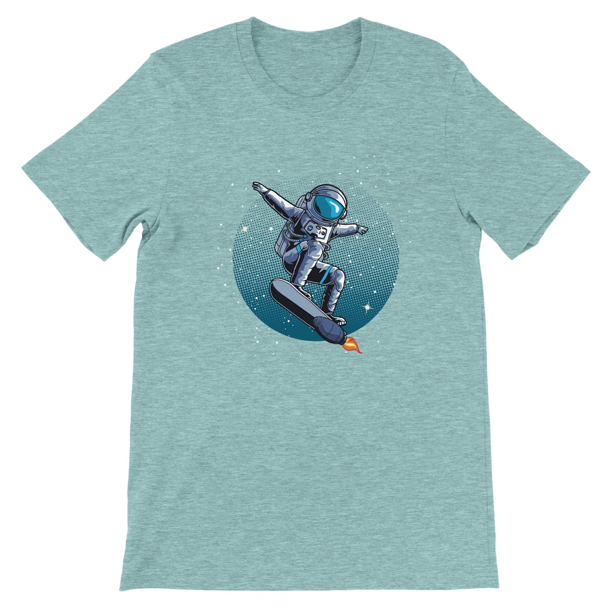 Budget Unisex Crewneck T-shirt/Astronaut-Skate-Fire - Enet Images