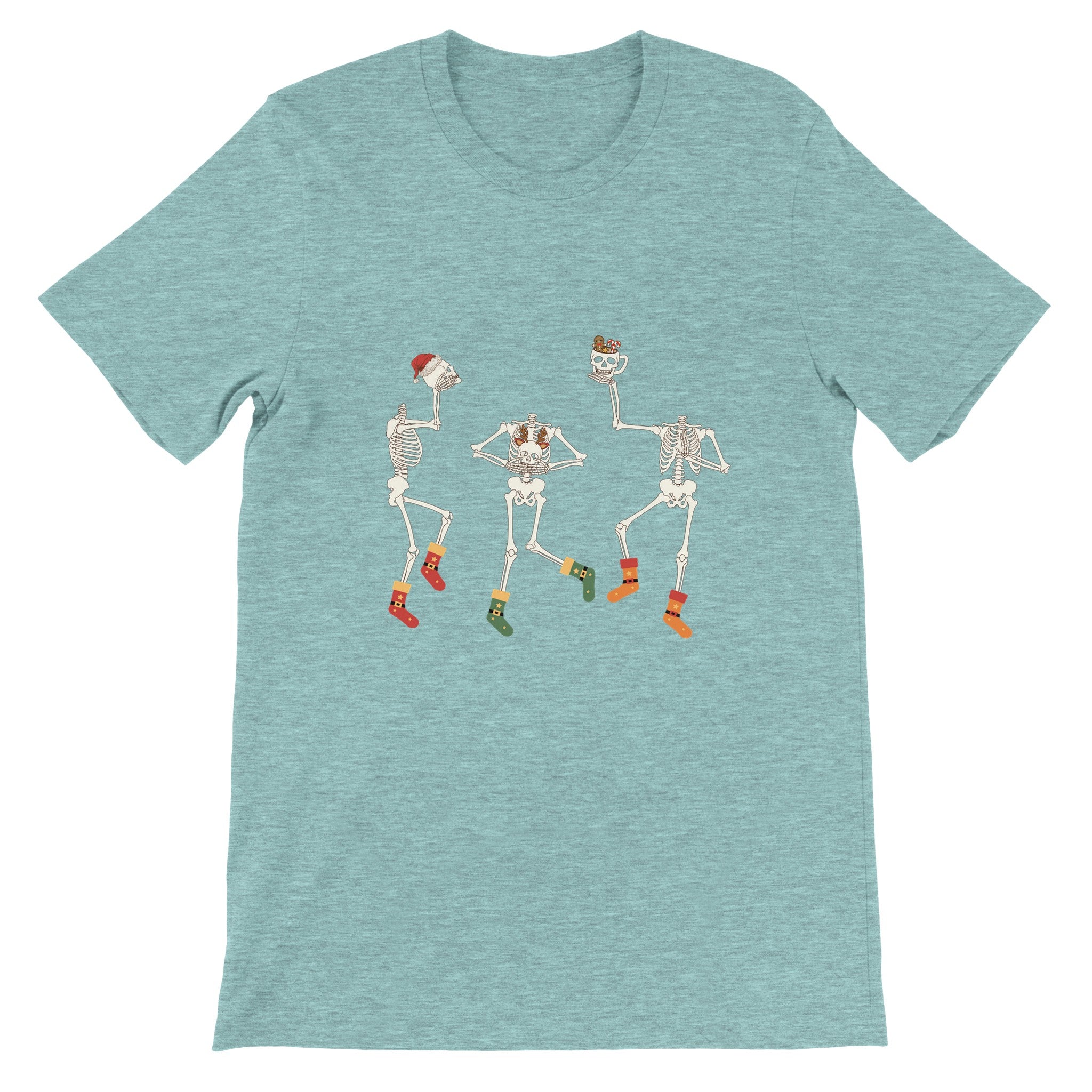 Budget Unisex Crewneck T-shirt/Skeleton-Christmas-Socks - Enet Images