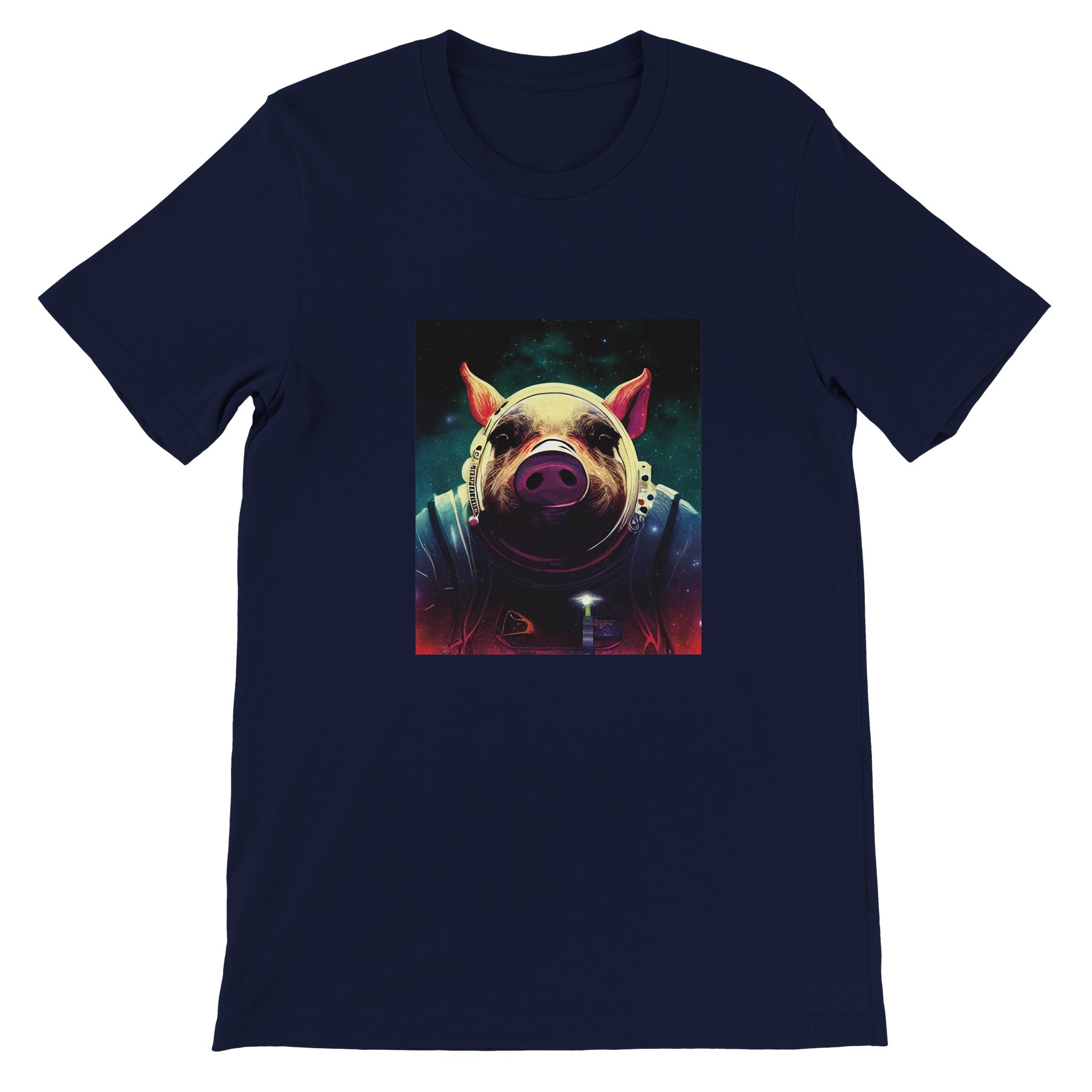 Budget Unisex Crewneck T-shirt/Pig-Astronaut - Enet Images