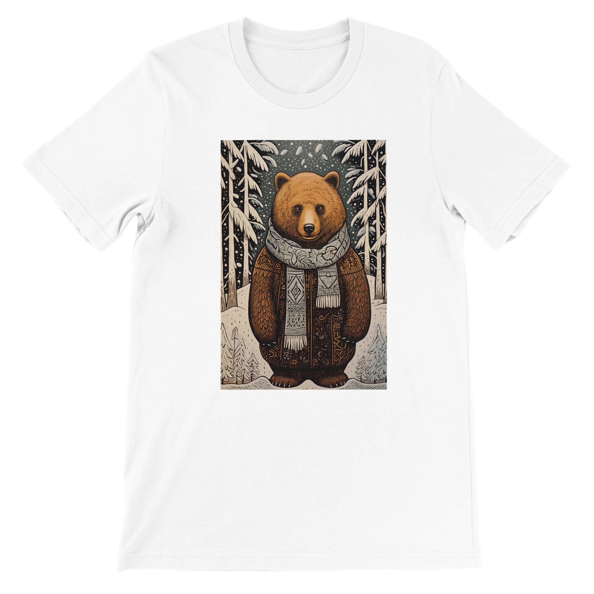Budget Unisex Crewneck T-shirt/Bear-Winter - Enet Images