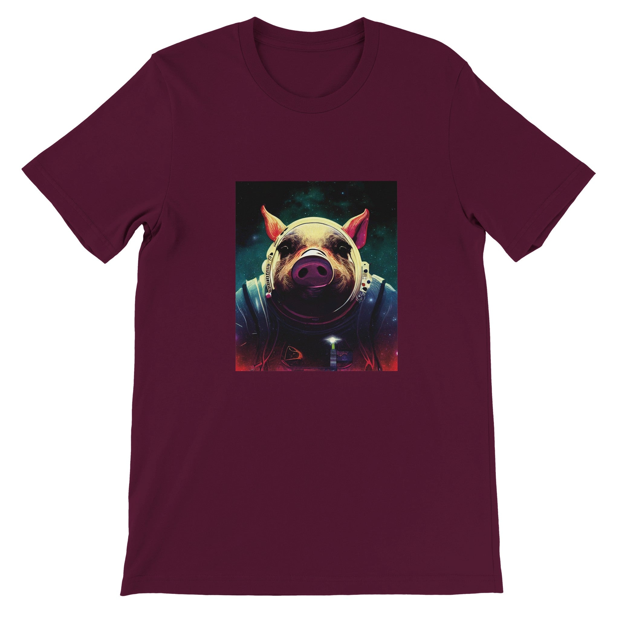 Budget Unisex Crewneck T-shirt/Pig-Astronaut - Enet Images