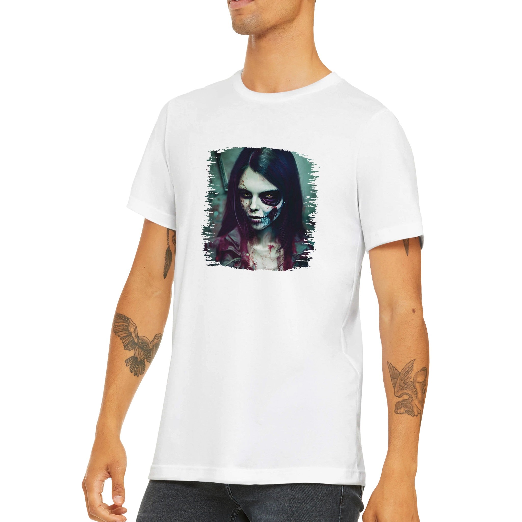 Budget Unisex Crewneck T-shirt/Zombie-Lady - Enet Images
