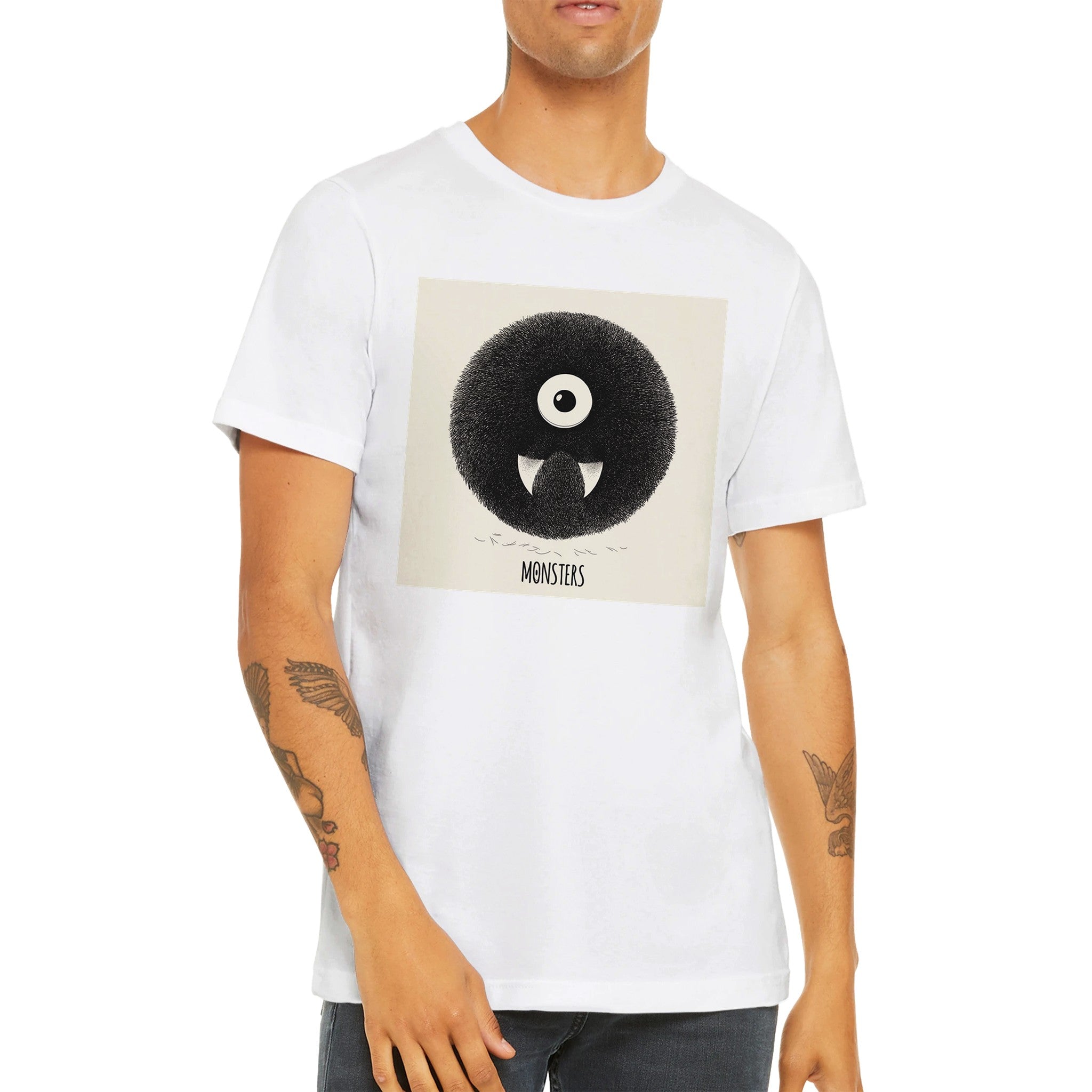 Budget Unisex Crewneck T-shirt/Monster-Teeth - Enet Images