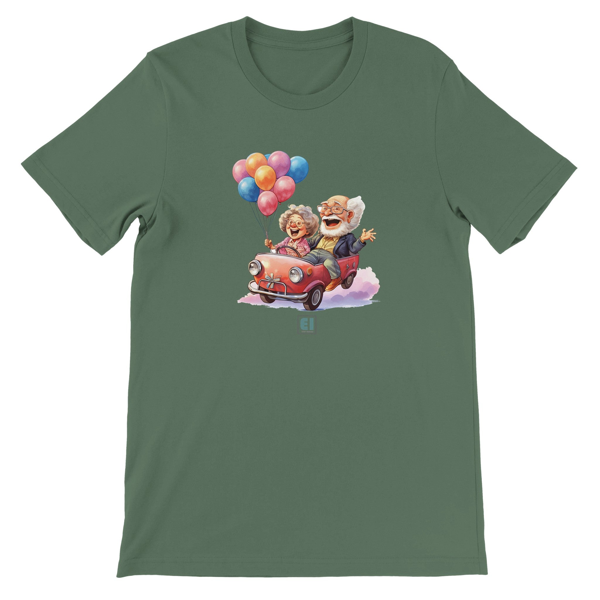 Budget Unisex Crewneck T-shirt/Grandparents-Car-Balloons - Enet Images