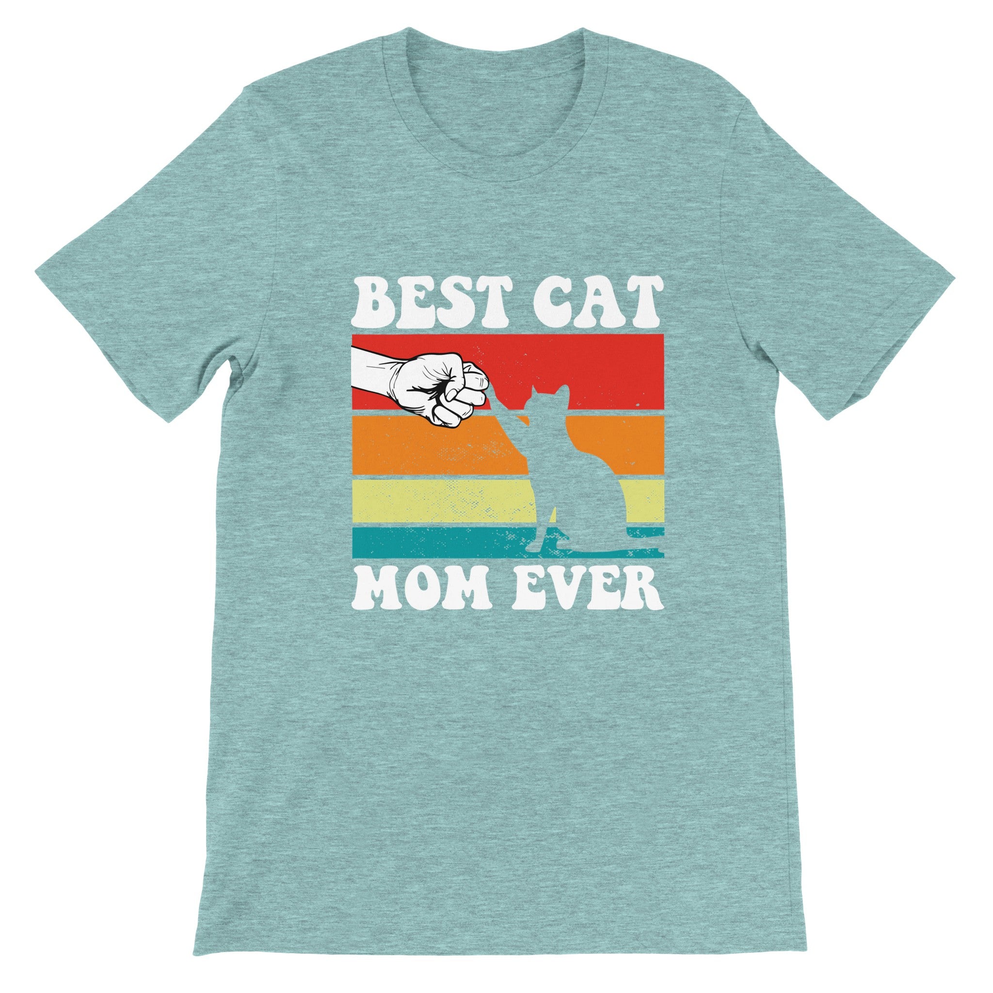 Premium Unisex Crewneck T-shirt/Best-Cat-Mom-Ever - Enet Images