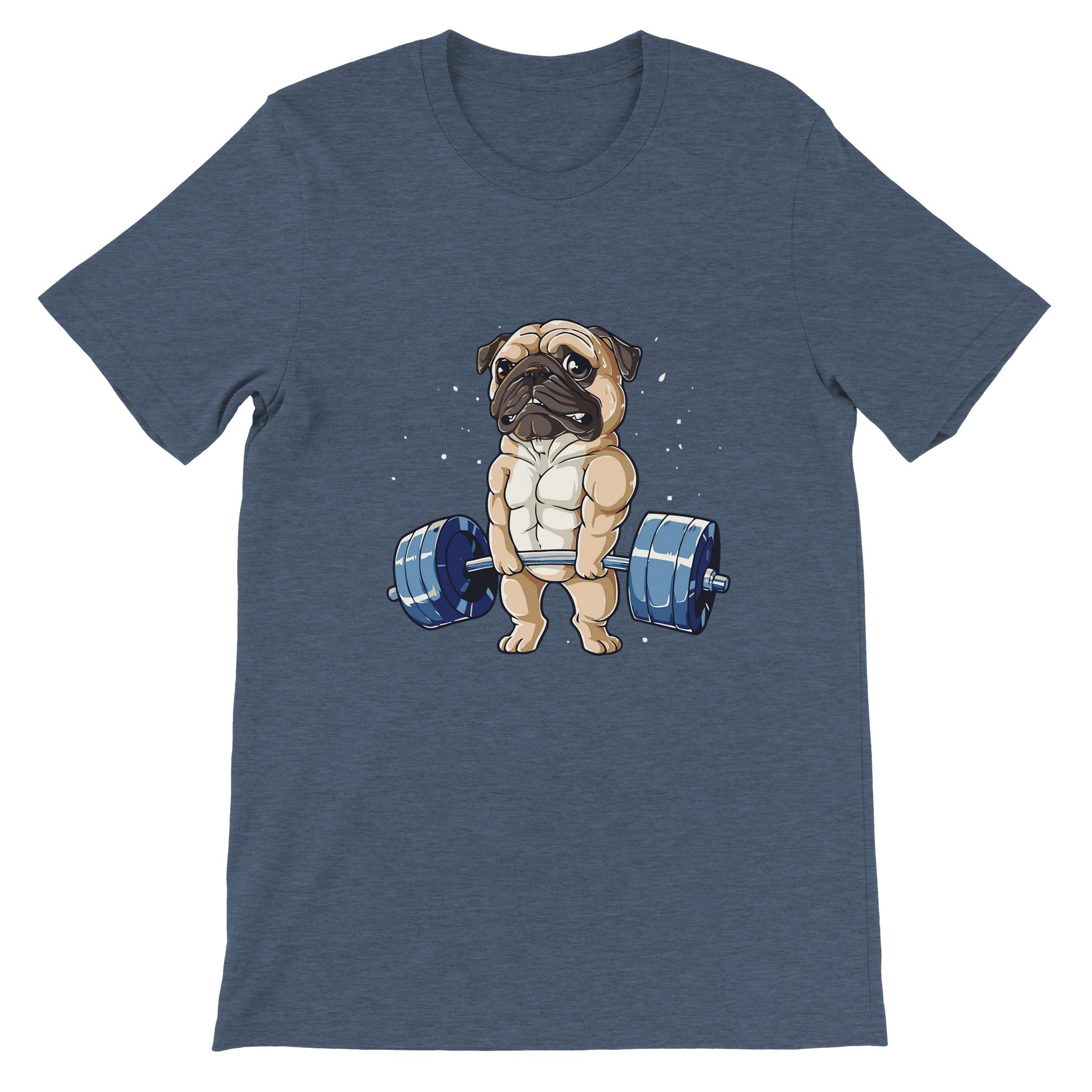 Budget Unisex Crewneck T-shirt/Pug-Weightlifting - Enet Images