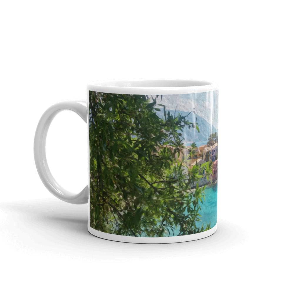 White glossy mug/Assos village 02 - Enet Images