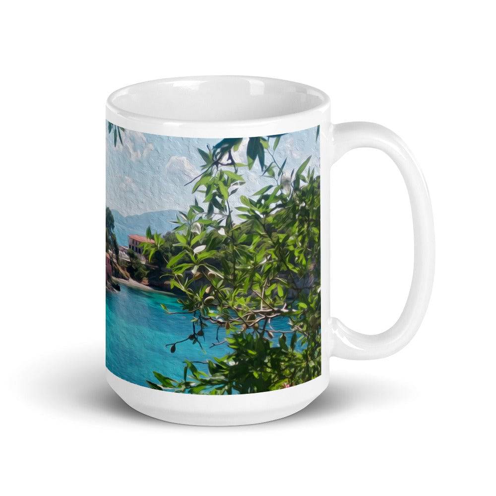 White glossy mug/Assos village 02 - Enet Images