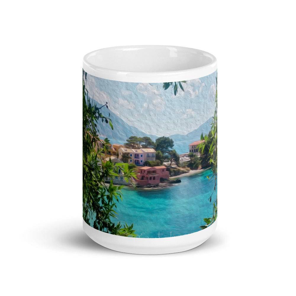 White glossy mug/Assos village 02 - Enet Images