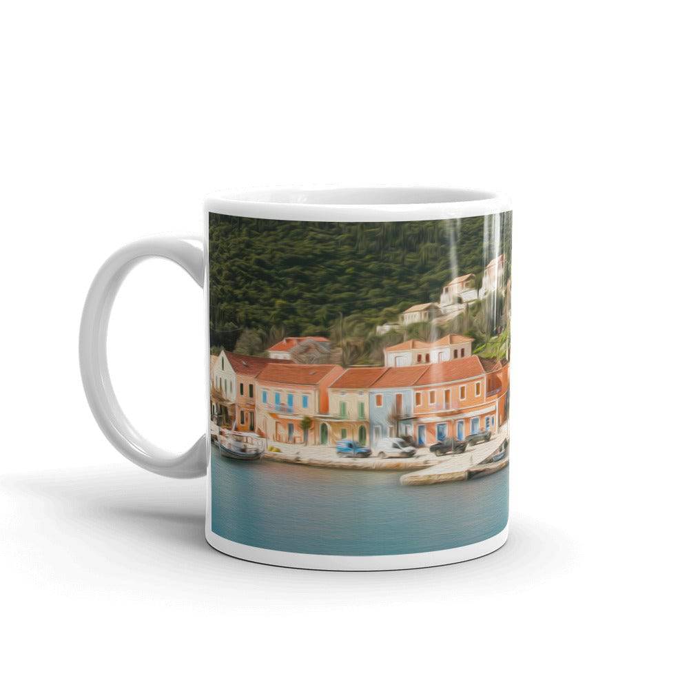 White glossy mug/Fiscardo - Enet Images