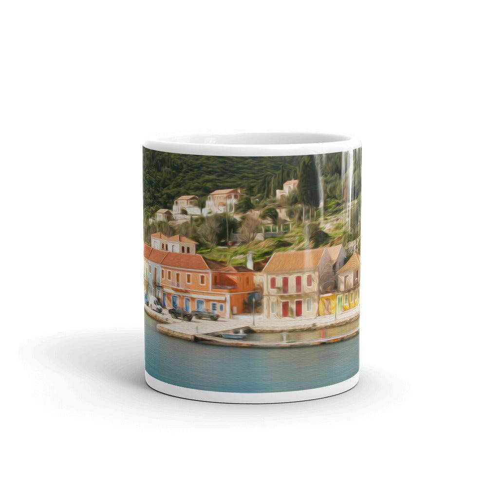 White glossy mug/Fiscardo - Enet Images
