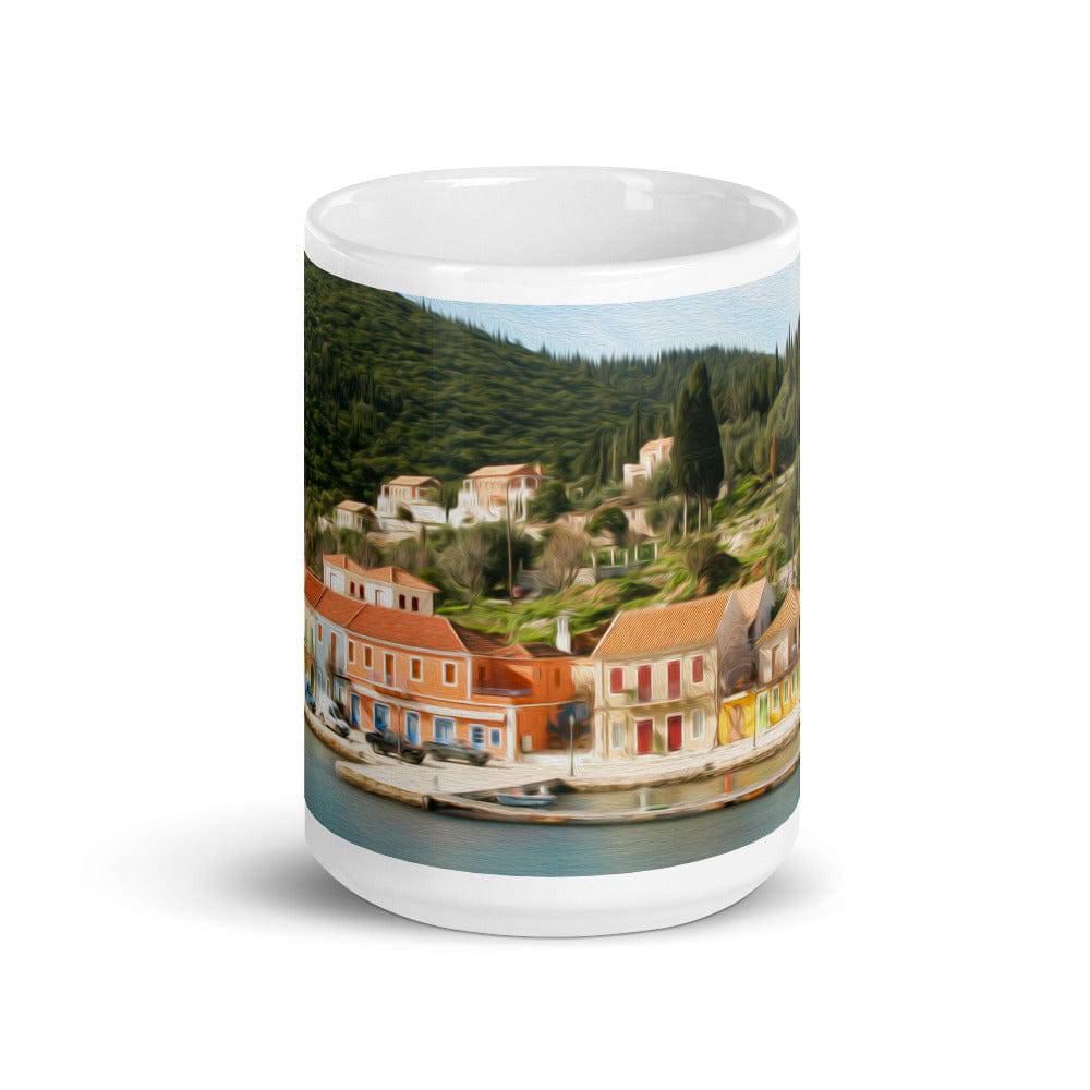 White glossy mug/Fiscardo - Enet Images