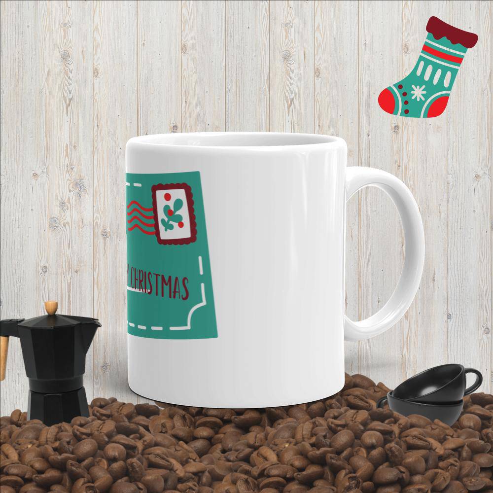 White glossy mug/Merry Christmas - Enet Images