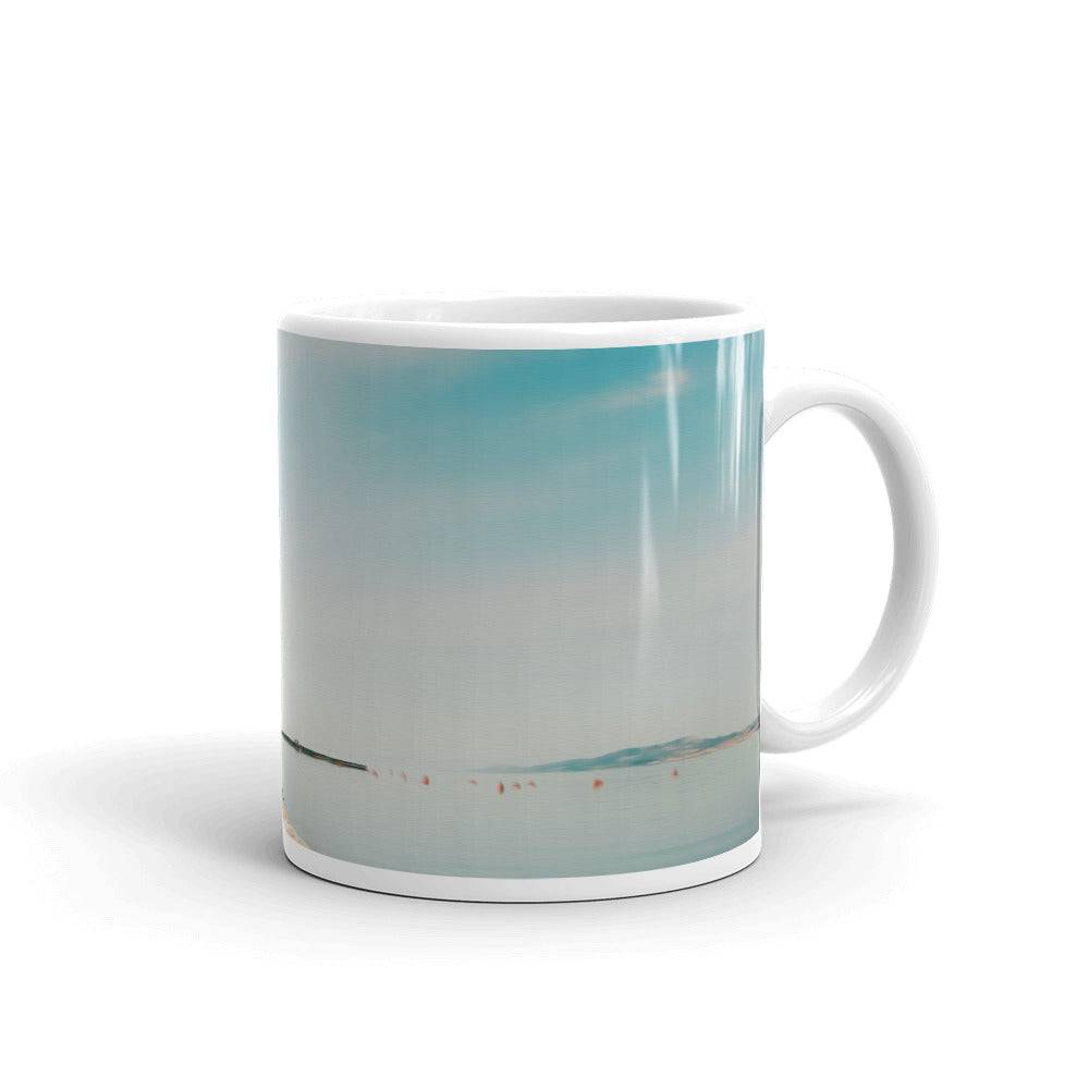 White glossy mug/White Bell Tower - Enet Images