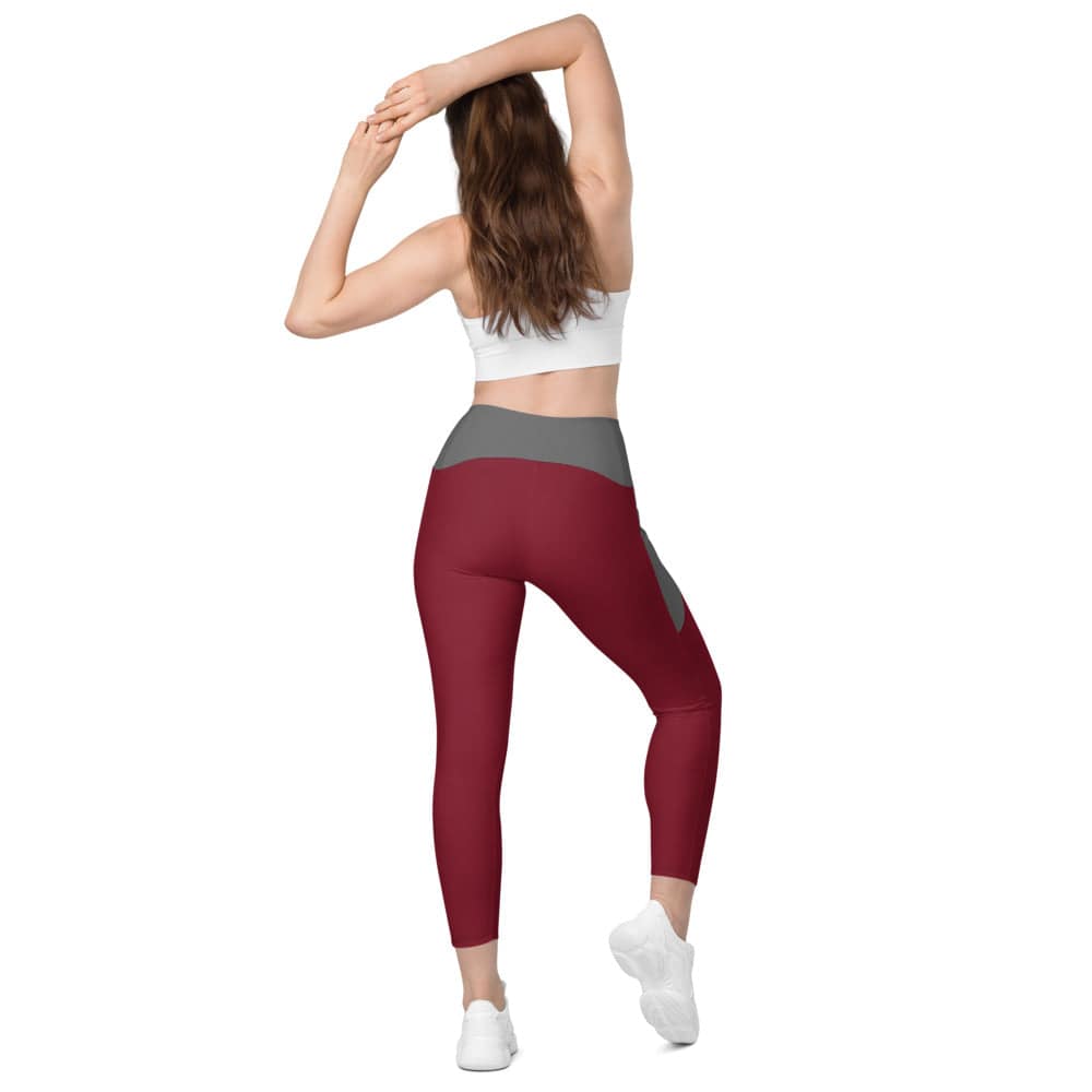 Leggings with pockets/Red-Grey - Enet Images
