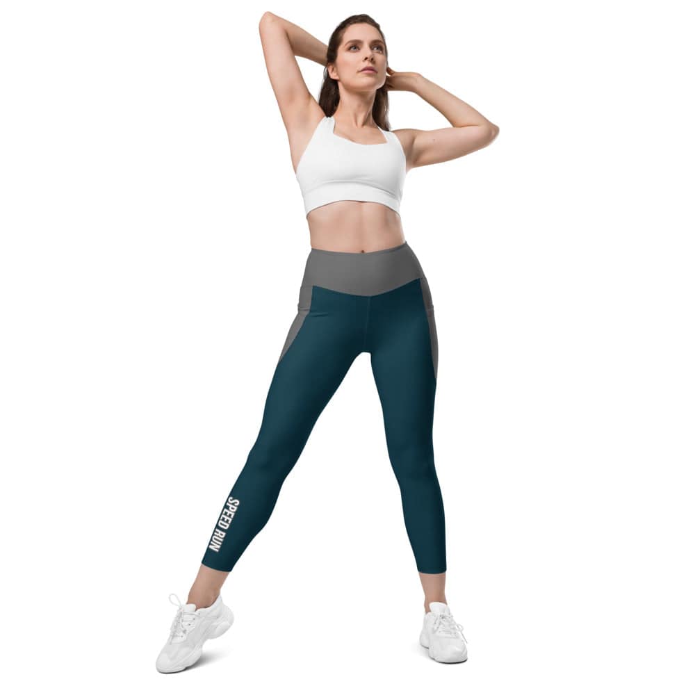 Leggings with pockets/Speed-Run/Blue-Grey - Enet Images