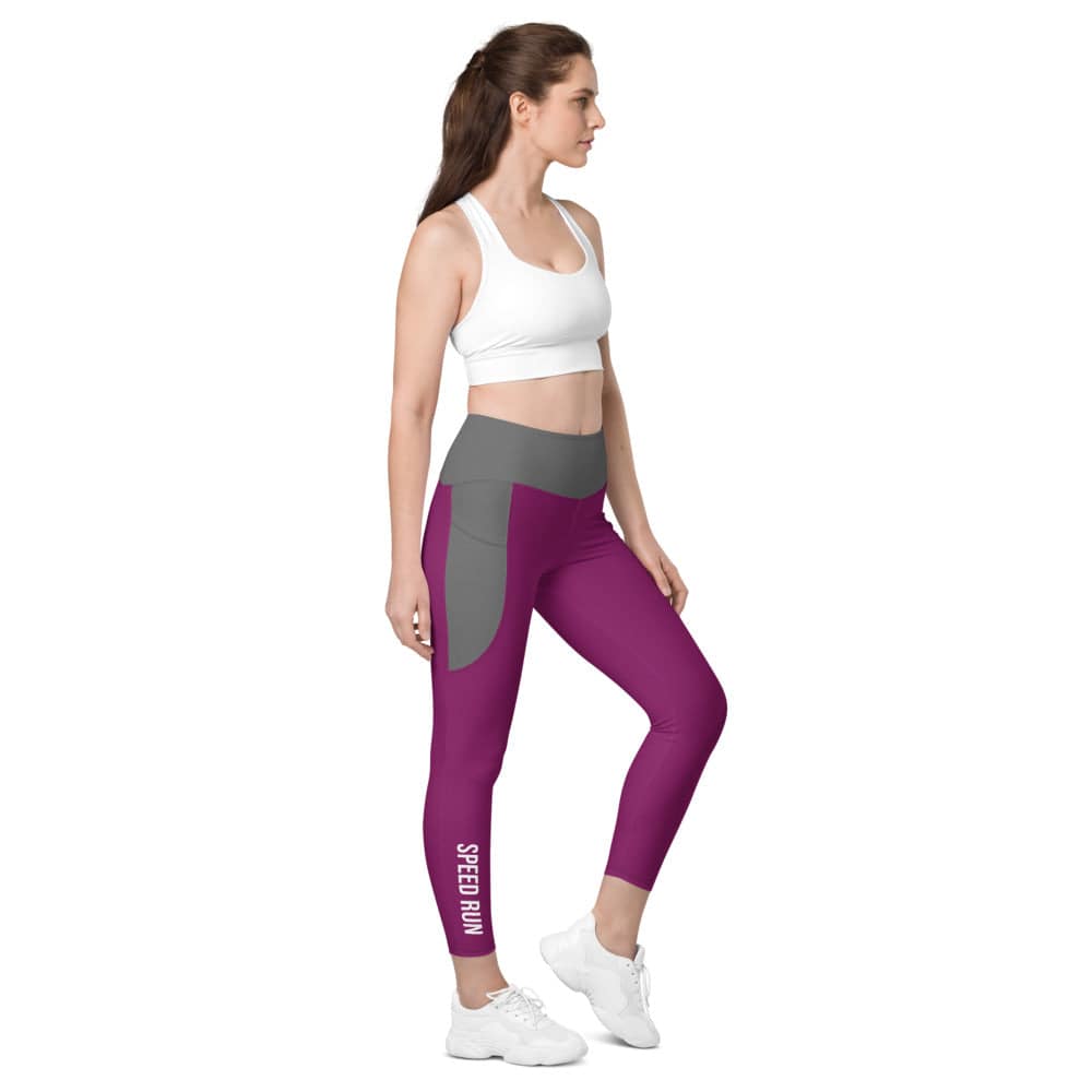 Leggings with pockets/Speed-Run/Eggplant-Grey - Enet Images
