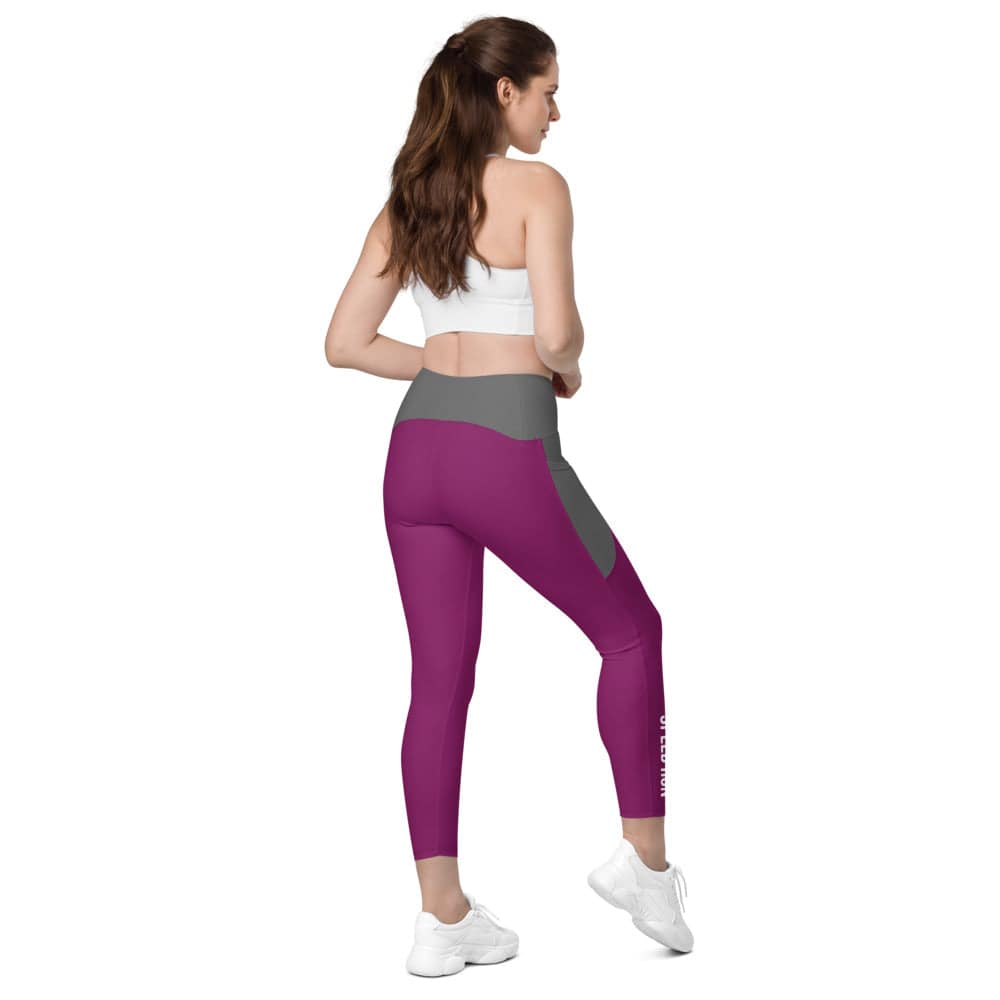 Leggings with pockets/Speed-Run/Eggplant-Grey - Enet Images