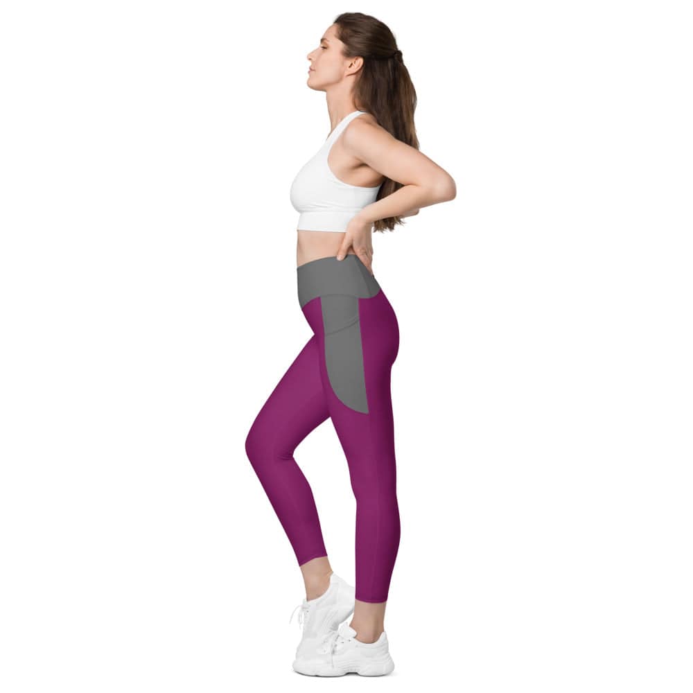 Leggings with pockets/Speed-Run/Eggplant-Grey - Enet Images