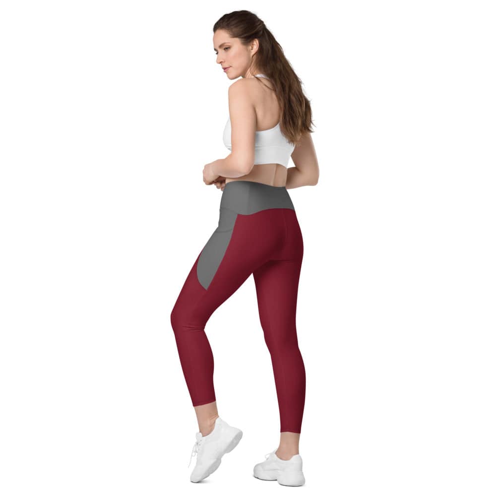 Leggings with pockets/Speed-Run/Red-Grey - Enet Images