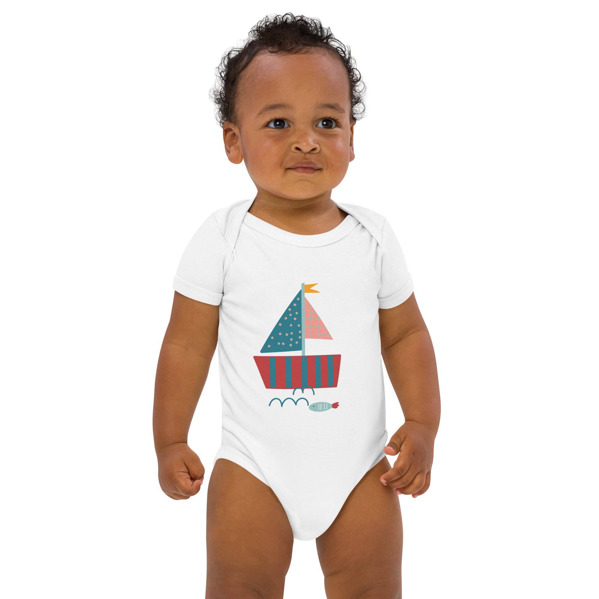 Organic cotton baby bodysuit/Ship - Enet Images