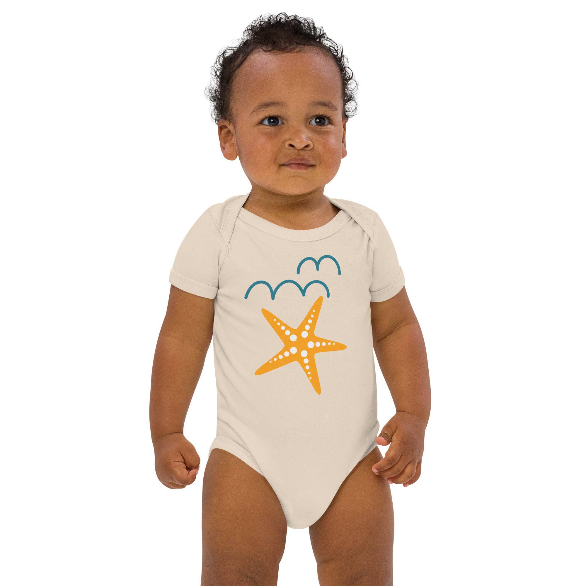 Organic cotton baby bodysuit/Star-Fish - Enet Images