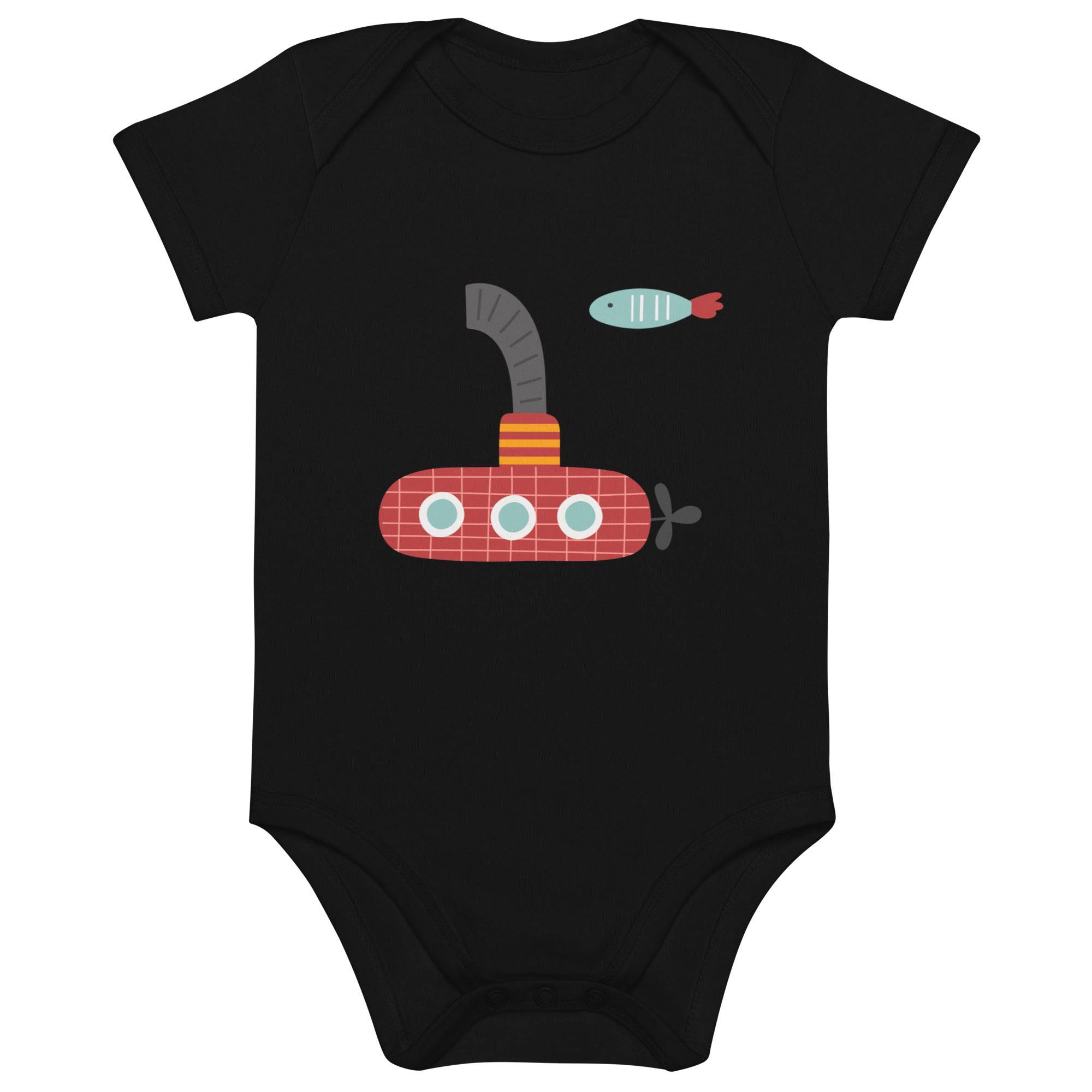 Organic cotton baby bodysuit-Submarine - Enet Images