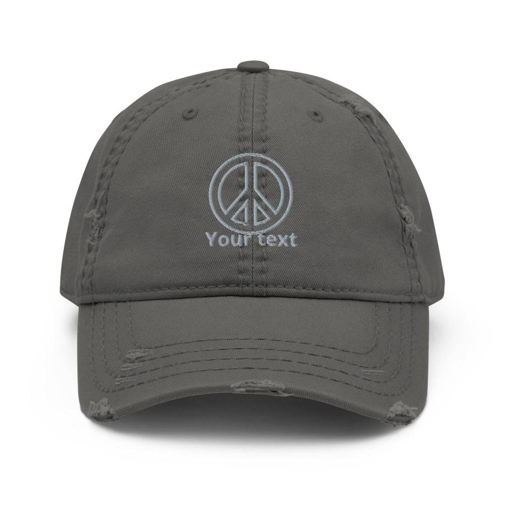 Distressed Dad Hat/Peace Your Text/Personalized - Enet Images