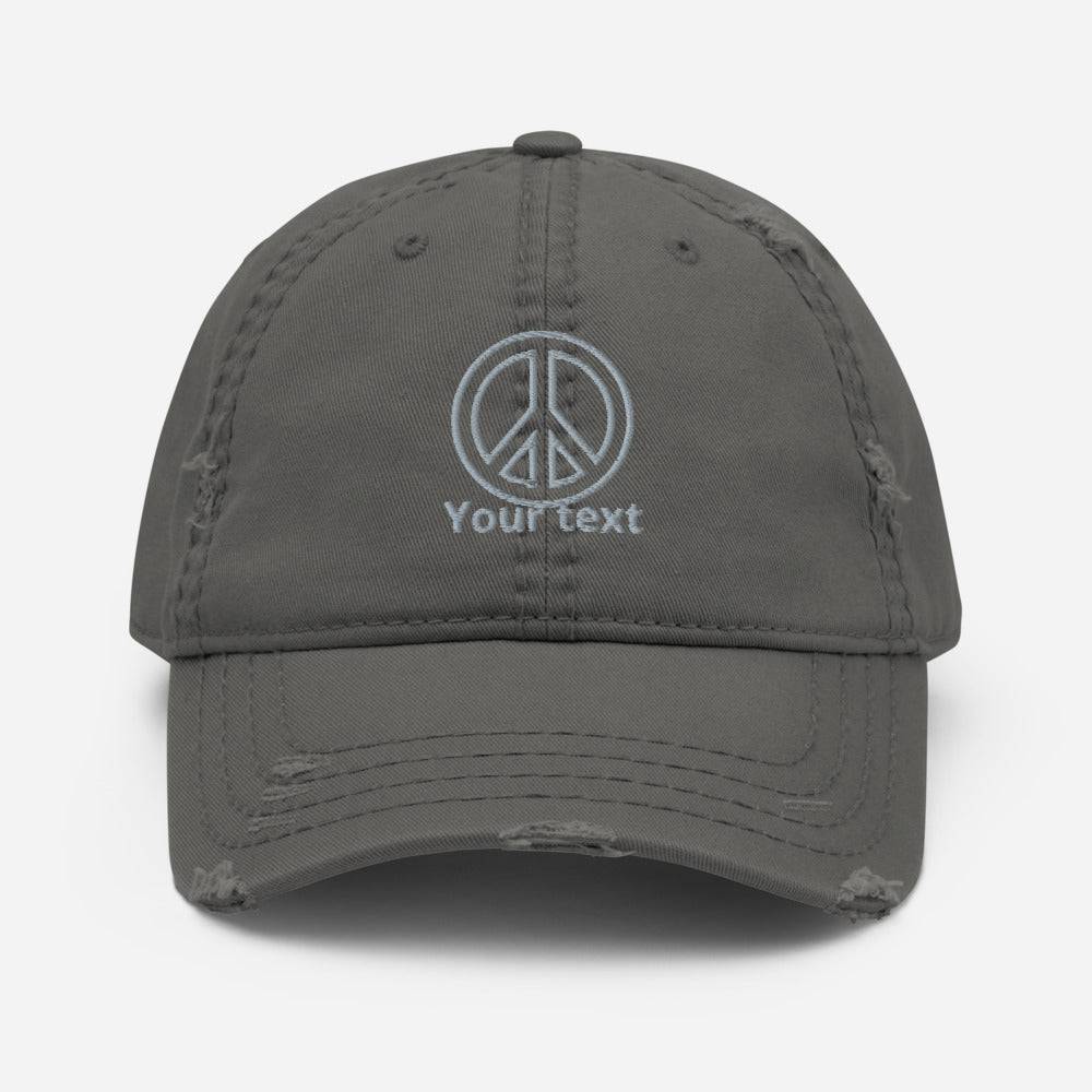 Distressed Dad Hat/Peace Your Text/Personalized - Enet Images