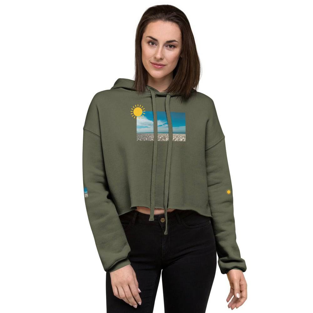 Crop Hoodie/pebble beach - Enet Images