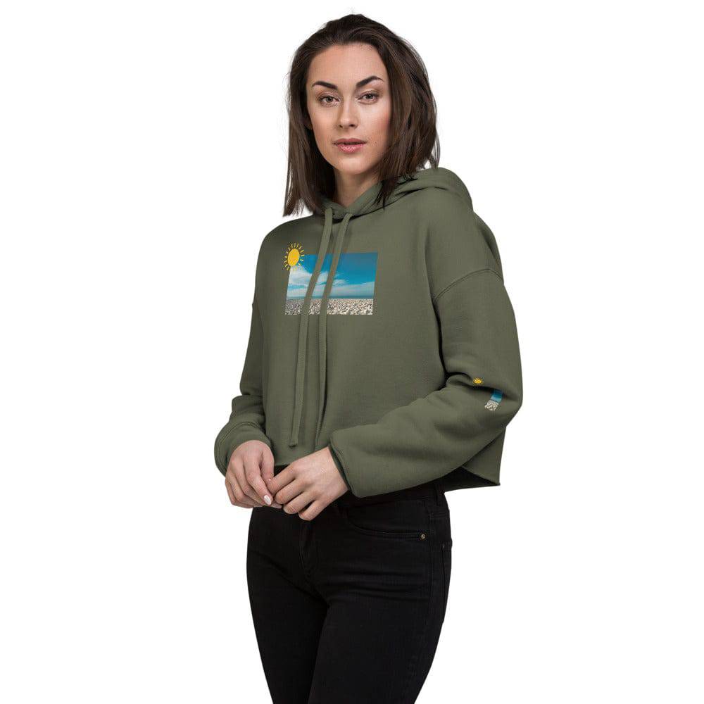 Crop Hoodie/pebble beach - Enet Images